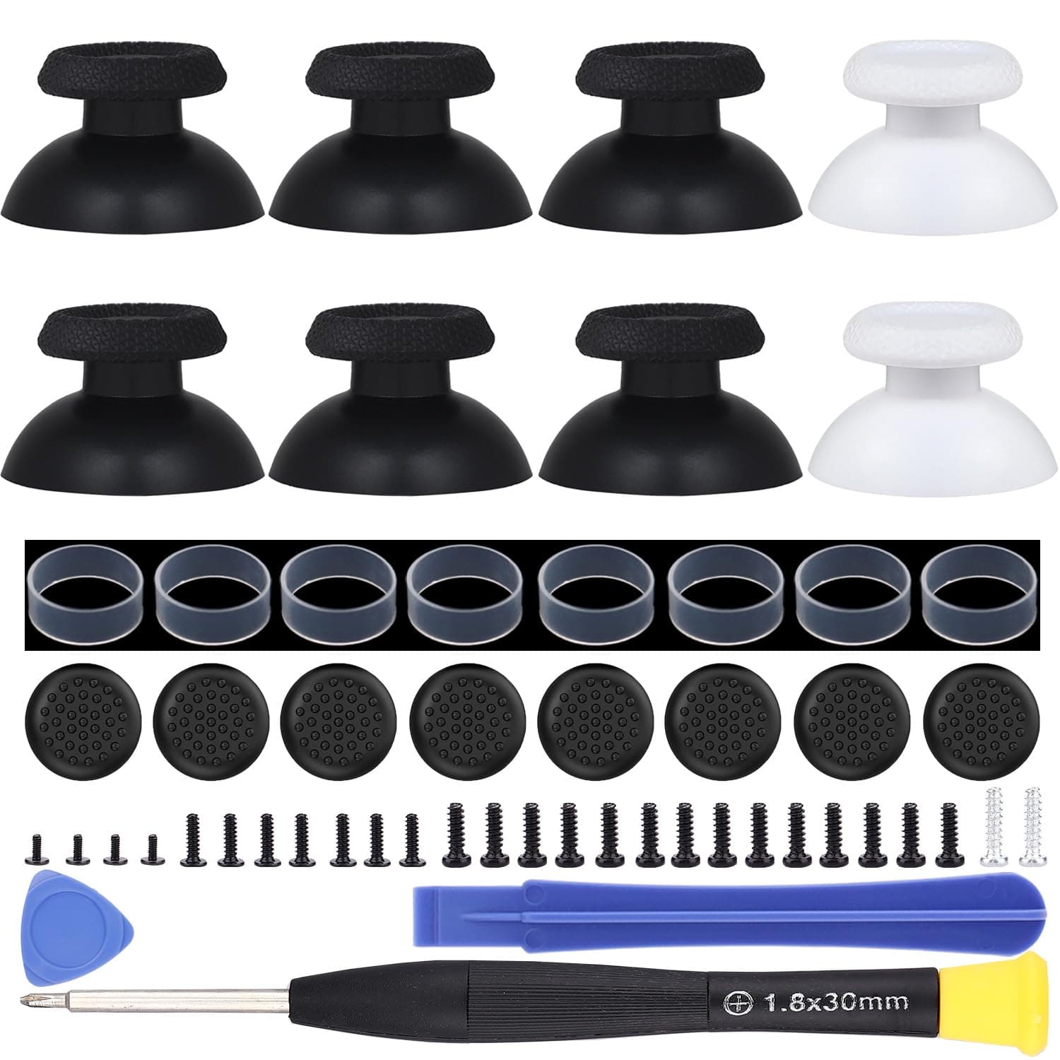 8 Pack Replacement Thumbsticks for DualSense PS5 Controller, Custom Analog Thumb Stick Joystick Grip Replacement for PlayStation 5 Controller, for PS4 All Model Controller