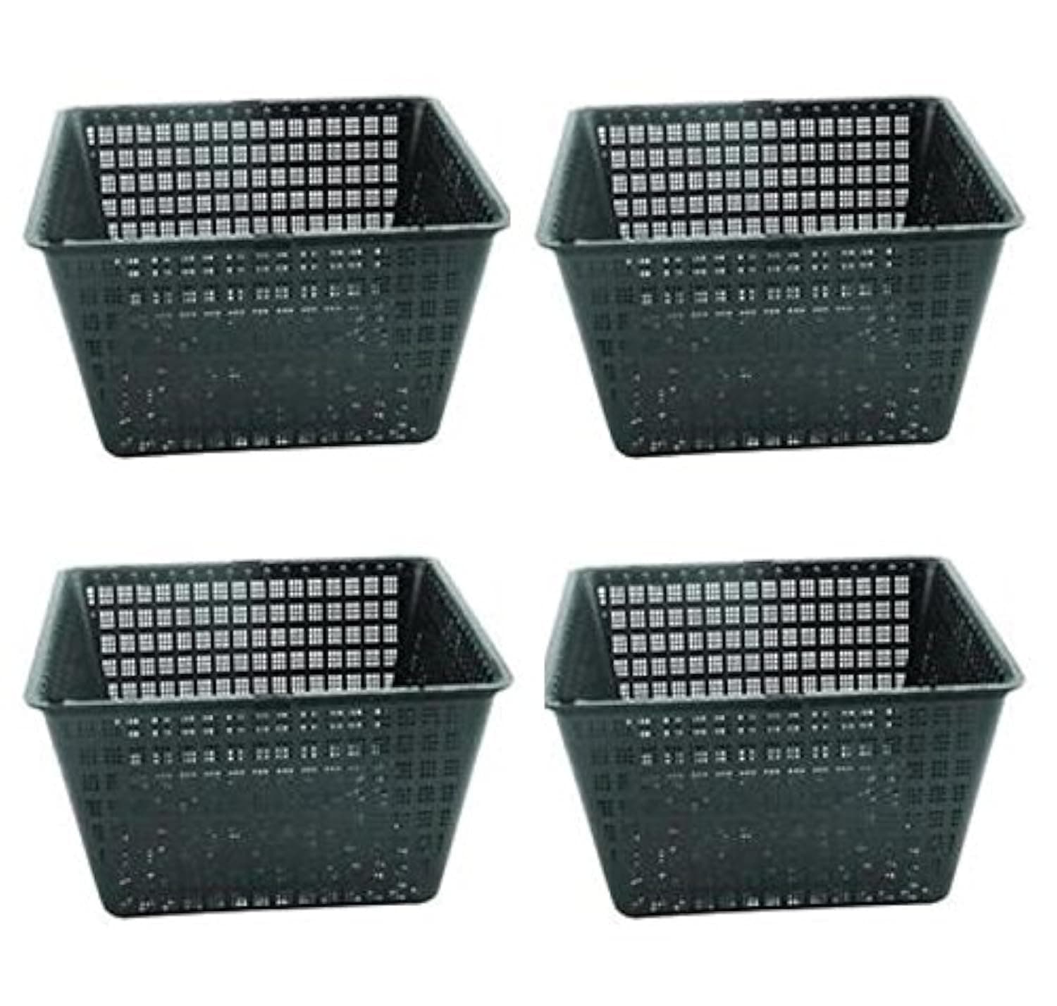 Bespoke 4 Large 19cm square plastic aquatic pots baskets for water plants and pond
