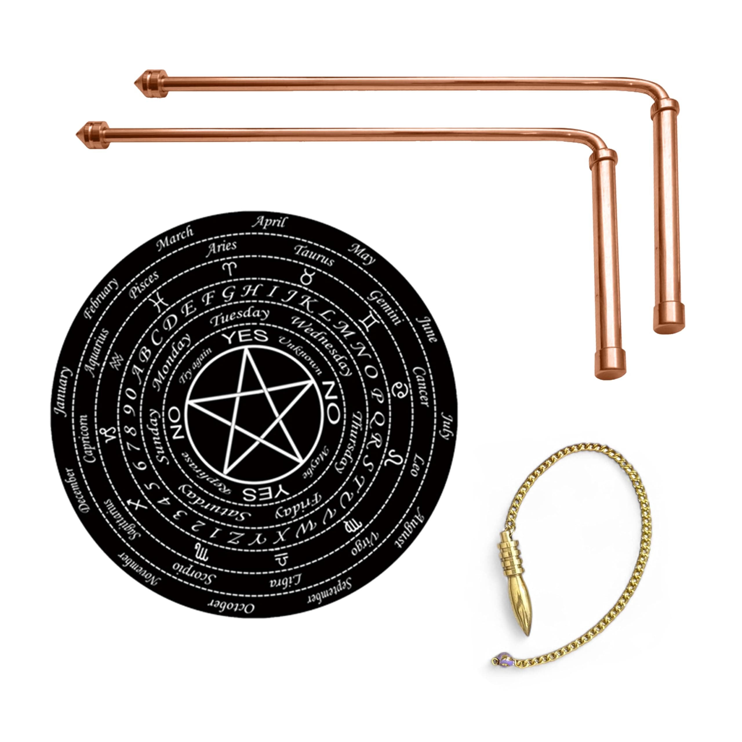 Full Copper Dowsing L Rods Pair | Diameter-8 MM | Aura Energy Checker | Finding Underground Water & Geopathic Stress | Reiki | Divining Rods (Pendulum Assorted)
