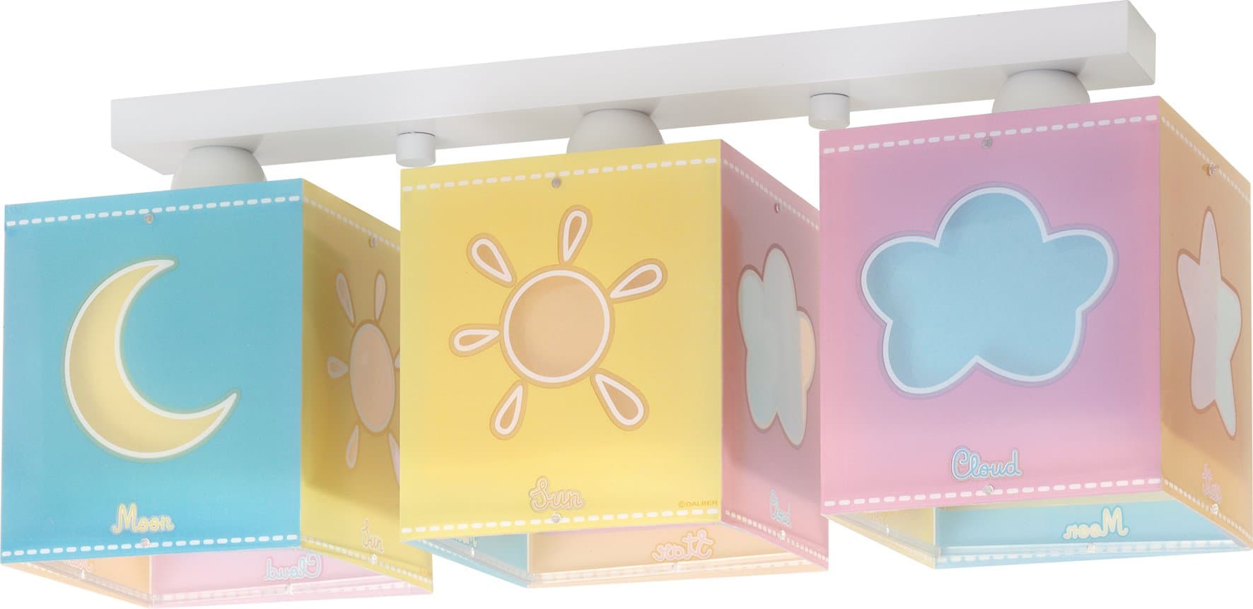 Dalber 3 Light Ceiling lamp Nature, Pink, Blue, Yellow