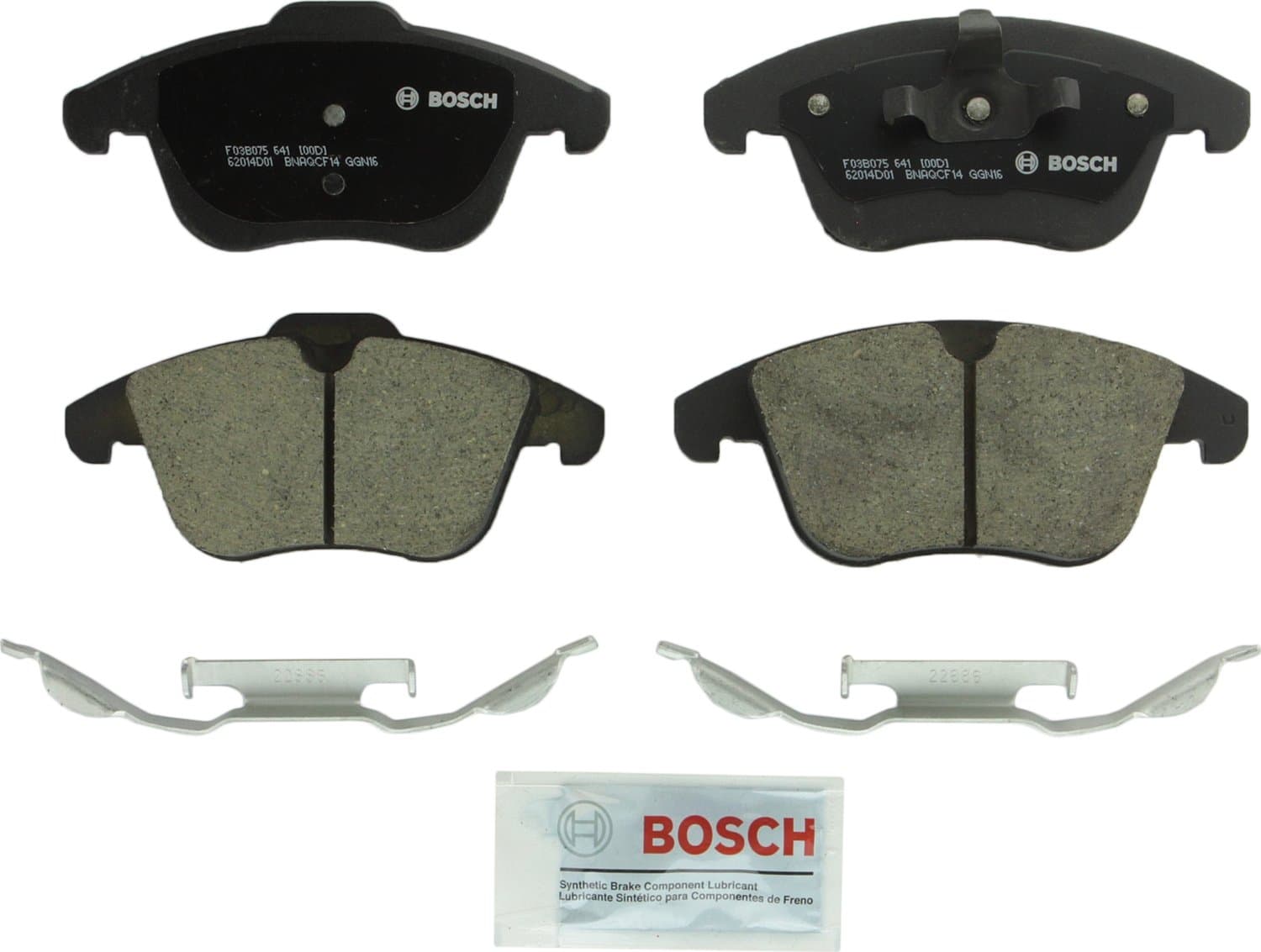 BOSCH BC1306 QuietCast Premium Ceramic Disc Brake Pad Set - Compatible with Select Land Rover LR2, Range Rover Evoque; Volvo S60, S80, V60, V70, XC70; FRONT