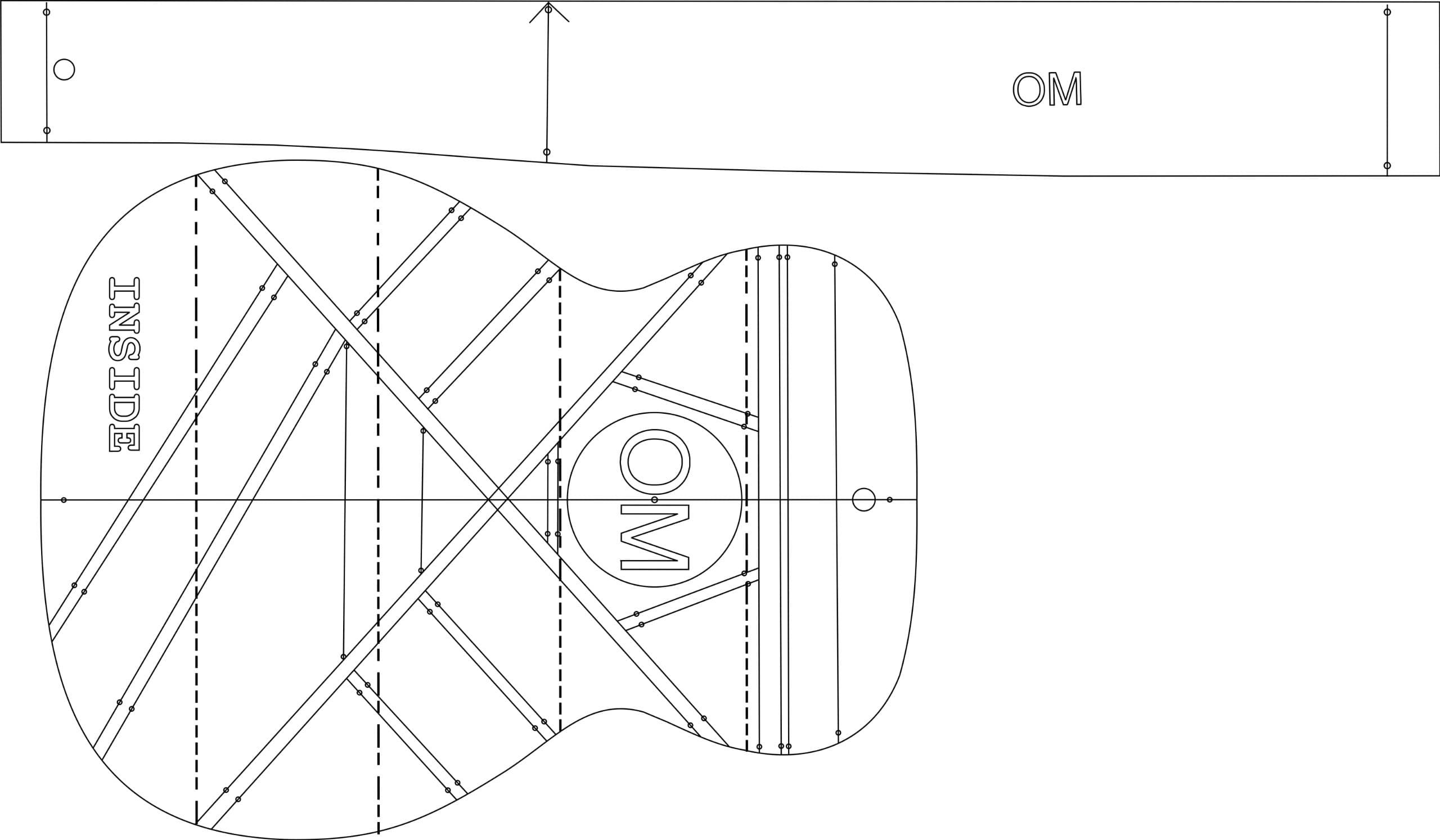 OM Acoustic Guitar Layout Template - Guitar Building