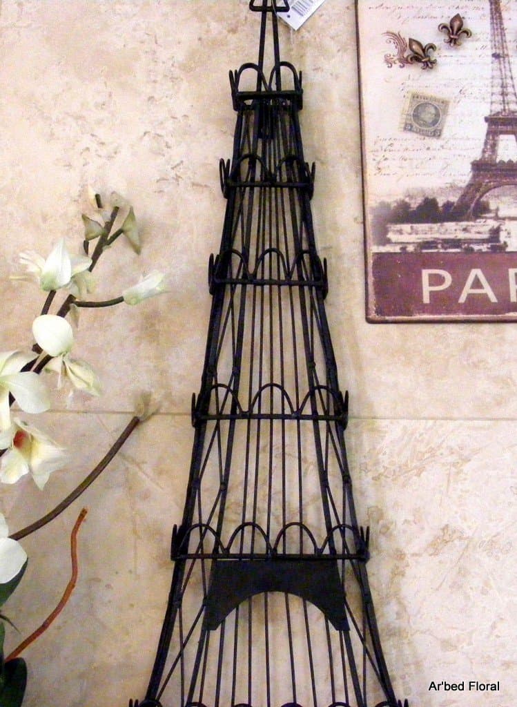 Iron Eiffel Tower Jewelry Holder Wall Decor ~ 31"