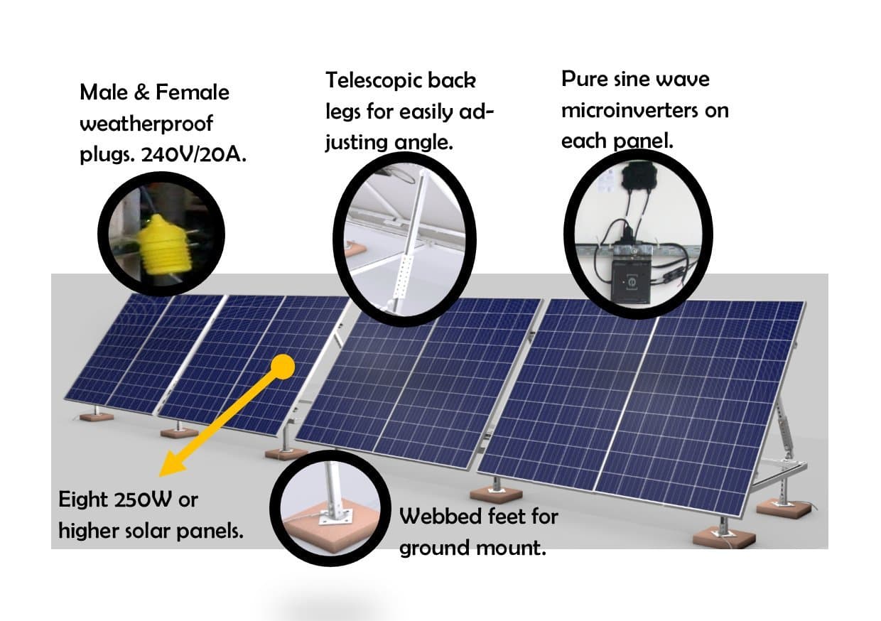 SolarPod Solar PV System - 960 Watts, 4 Panels, Model# 1001
