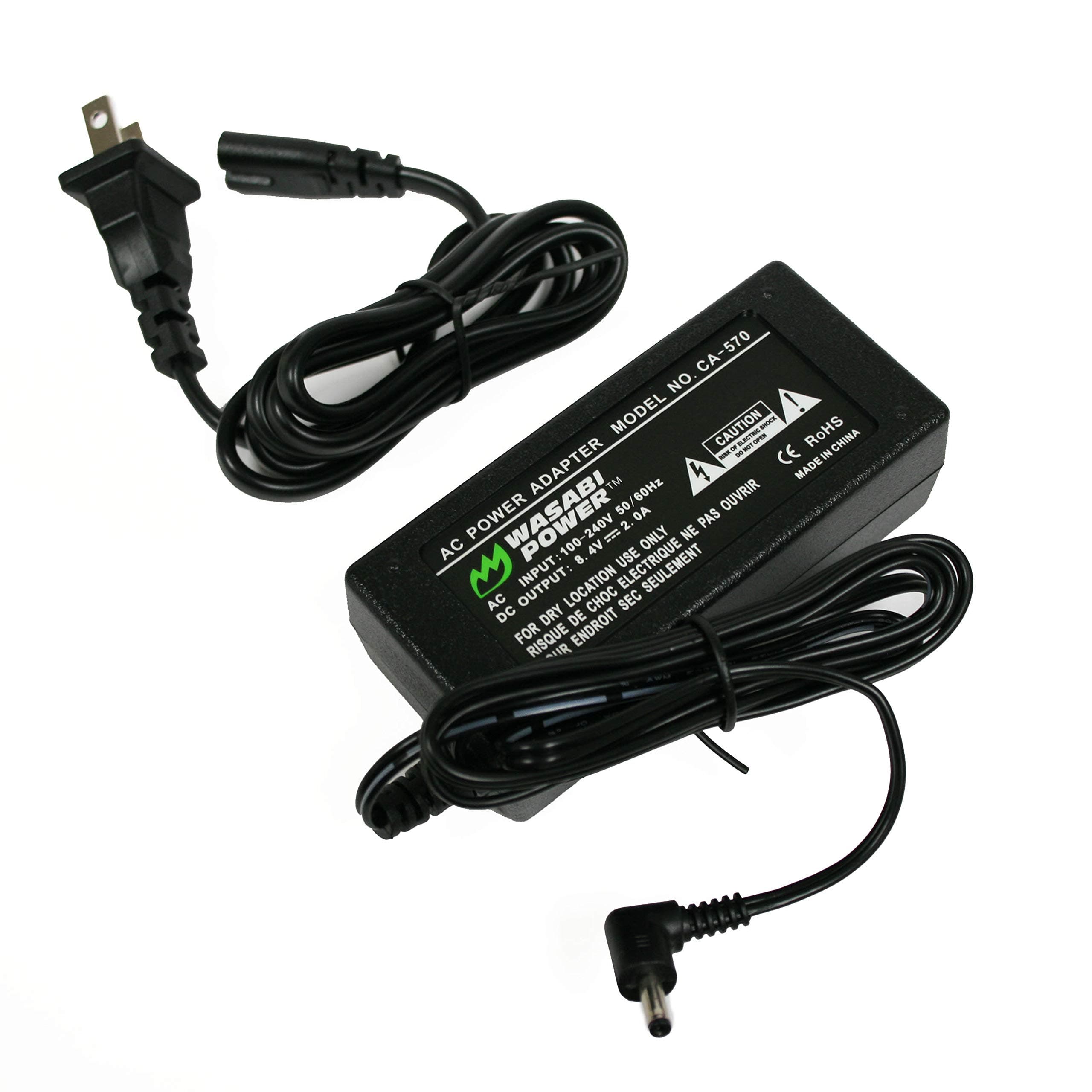 Wasabi Power AC Adapter for Canon CA-570 Replacement AC Adapter for Canon FS300, HF10, HF11, HF20, HF100, HF200, HF M31, HF S10, HF S100, HG20, HG21, HG30, HR10, HV10, HV20, HV30, HV40, XA10, ZR80, ZR85, ZR90, ZR100, ZR200, ZR300, ZR400, ZR500, ZR600, ZR700