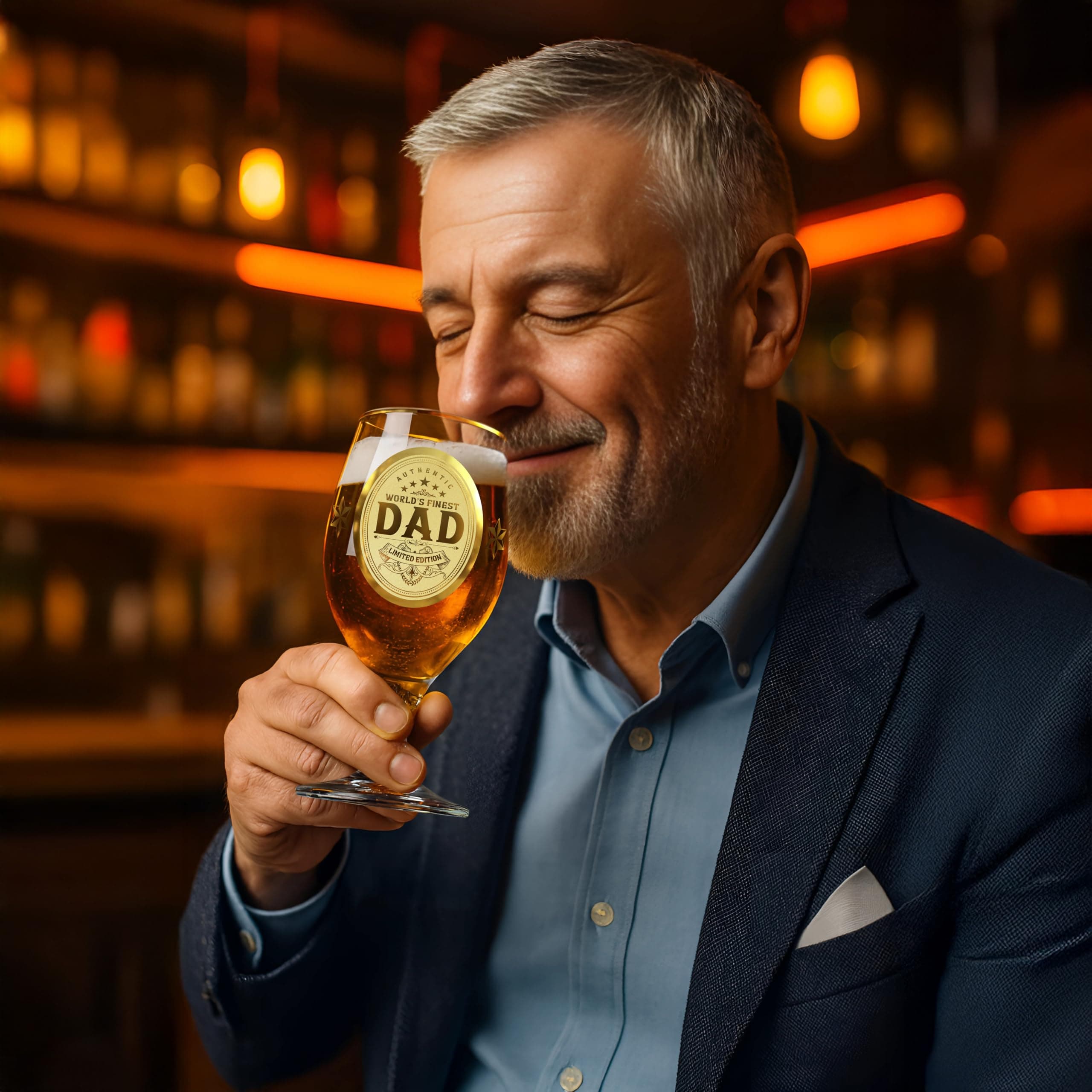 Kies® Gift for Dad - Personalized Beer Glasses, Unique Tools for Men, Cool Gifts for Adults Who Have Everything, Birthday Present