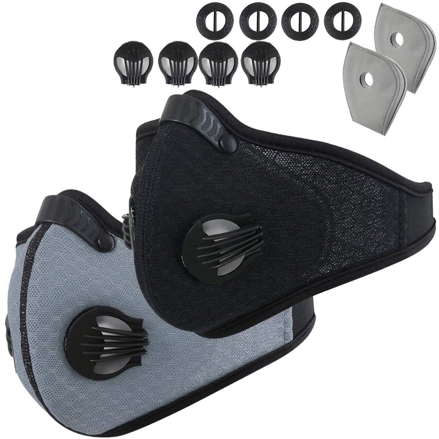 Dustproof Masks - Activated Carbon Dust Mask with Extra Filter Cotton Sheet and Valves for Pollution,Anti Pollen Allergy, PM2.5, Running, Cycling,Woodworking,Outdoor Activities