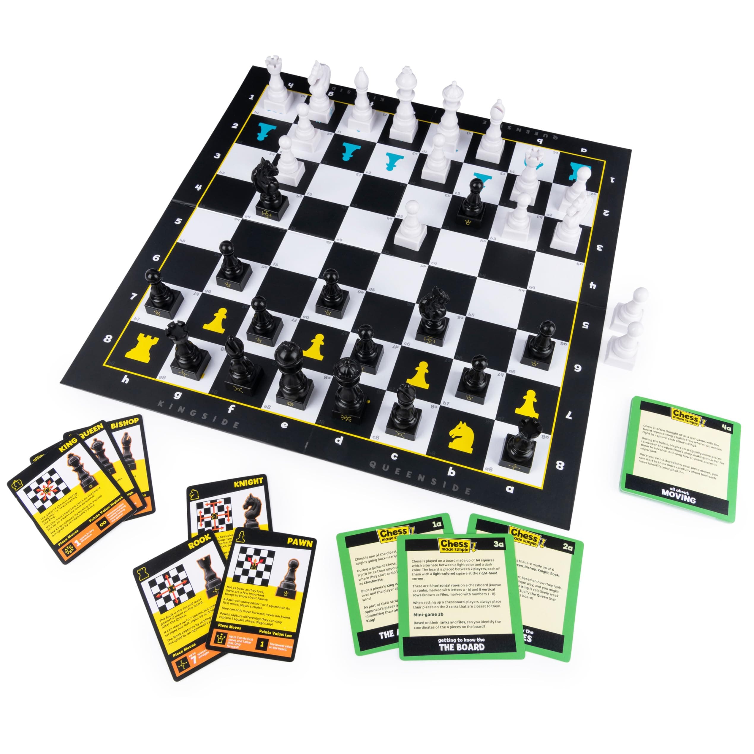 Spin Master Games, Chess Made Simple, Learn to Play Strategy Board Games for Beginners, Chess, 2 Players, for Kids Ages 8 & Up