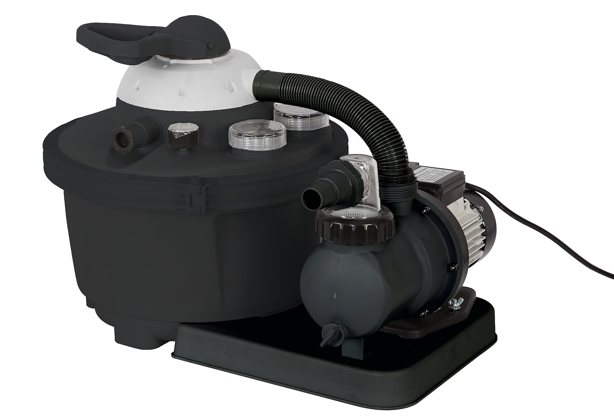 FlowXtreme NE4487 16-in, 35lb Sand Filter System for Above Ground Pools, 2100 GPH/0.5HP, Black