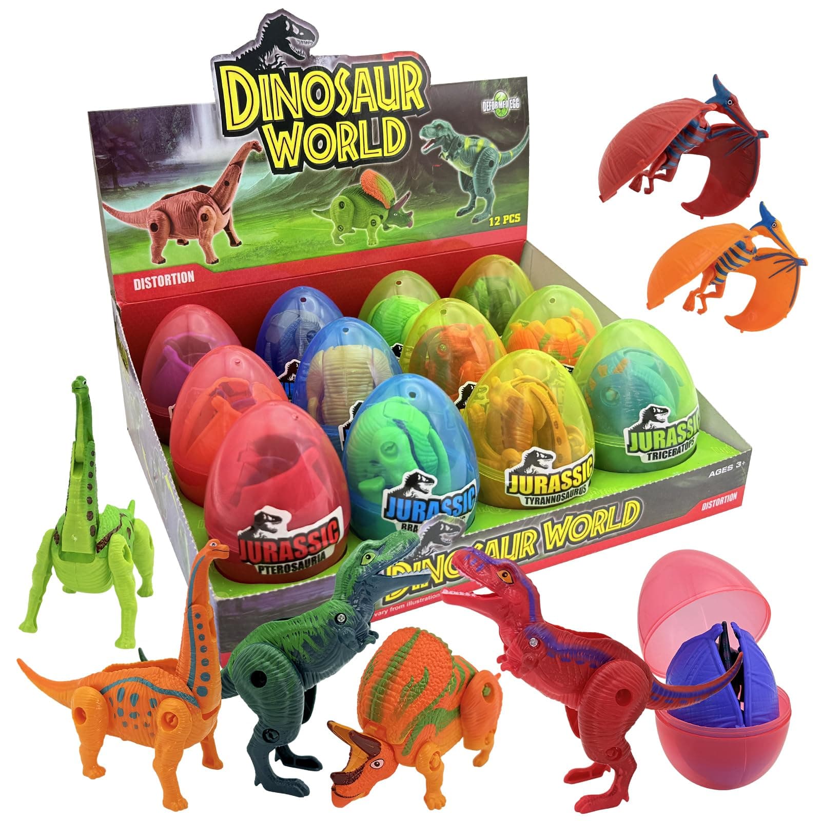 Sealive 12 Pack Dino Eggs for Kids - Hatching Dinosaur Eggs Building Blocks - Surprise Eggs with Bite Finger Dinosaurs - Dinosaur Gift for Birthdays, Christmas, Party Favors & Easter Basket Stuffers