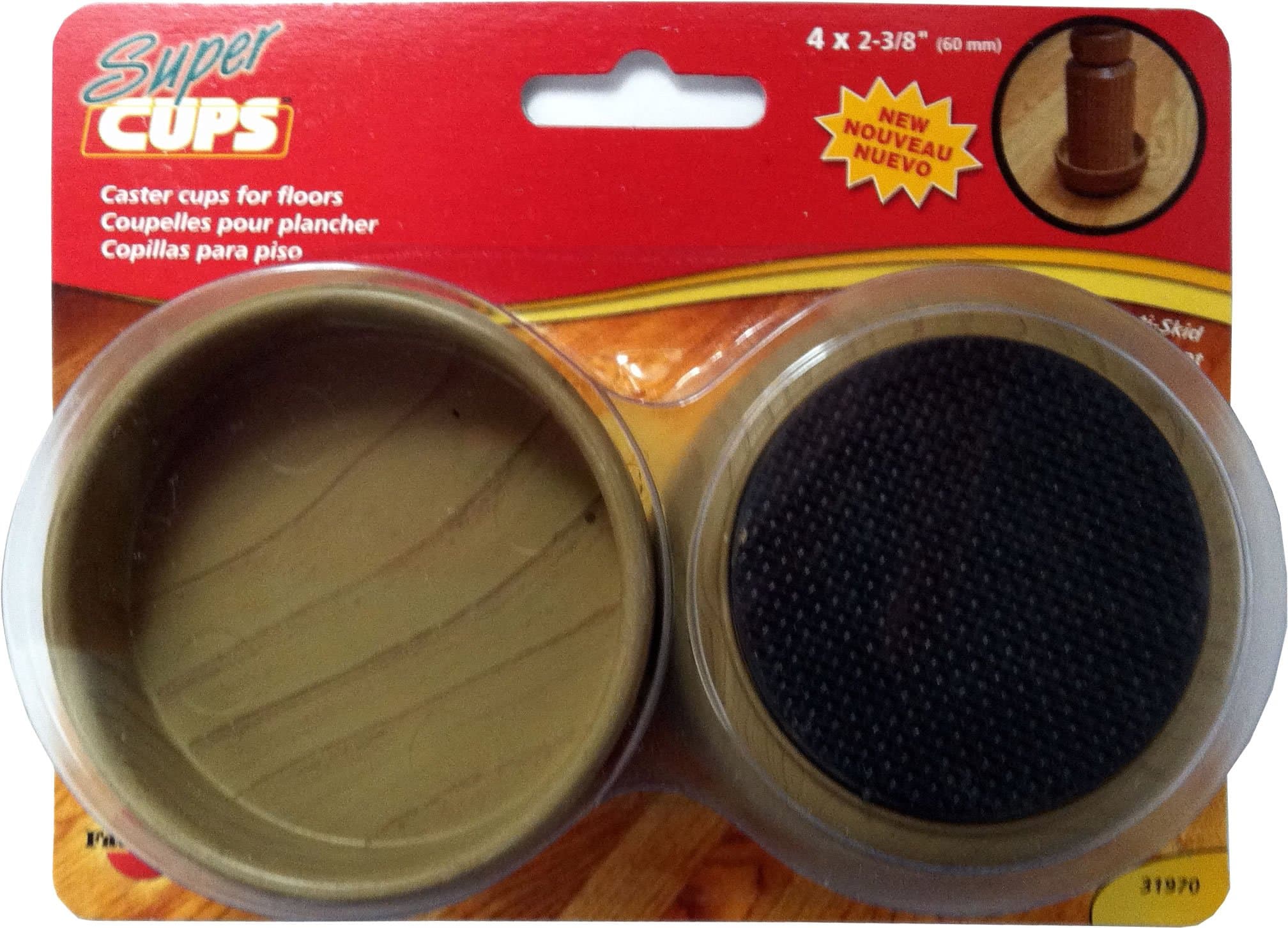 2-3/8" Plastic Woodgrain Effect Cups (nonskid)