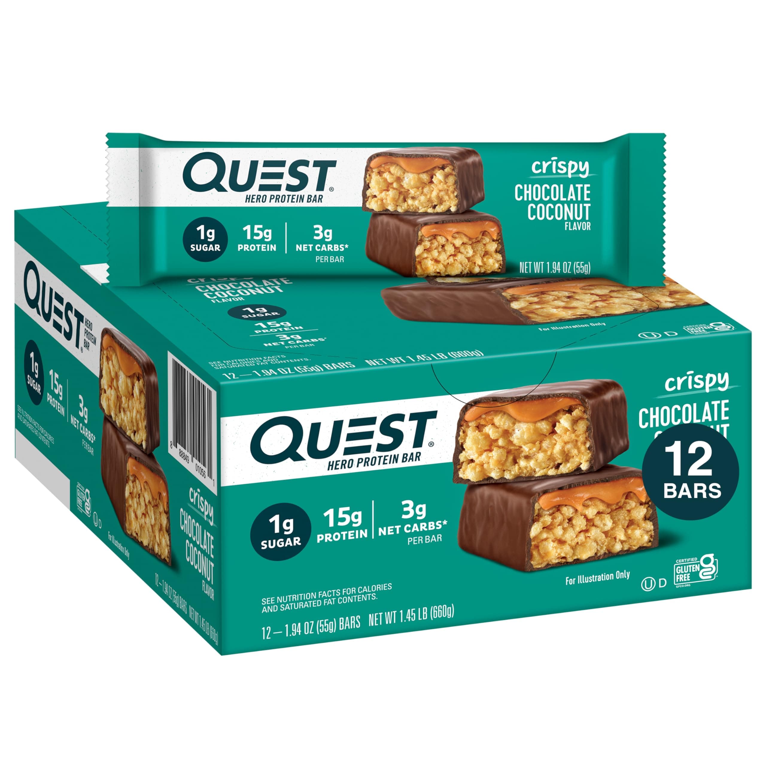 Quest Chocolate Coconut Hero Bar - 12ct
