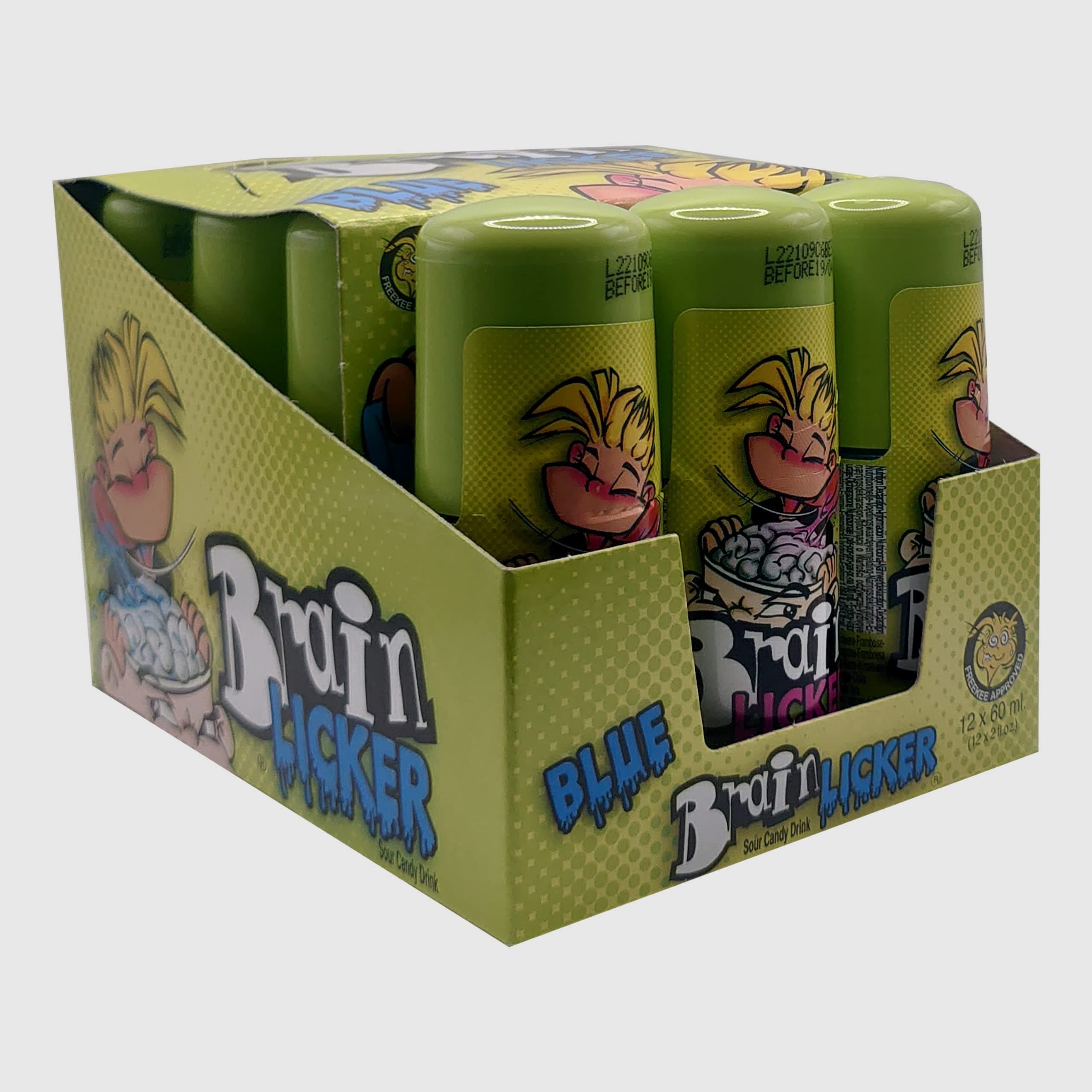12x Blue Raspberry Brain Licker Sour Candy (1 Case)