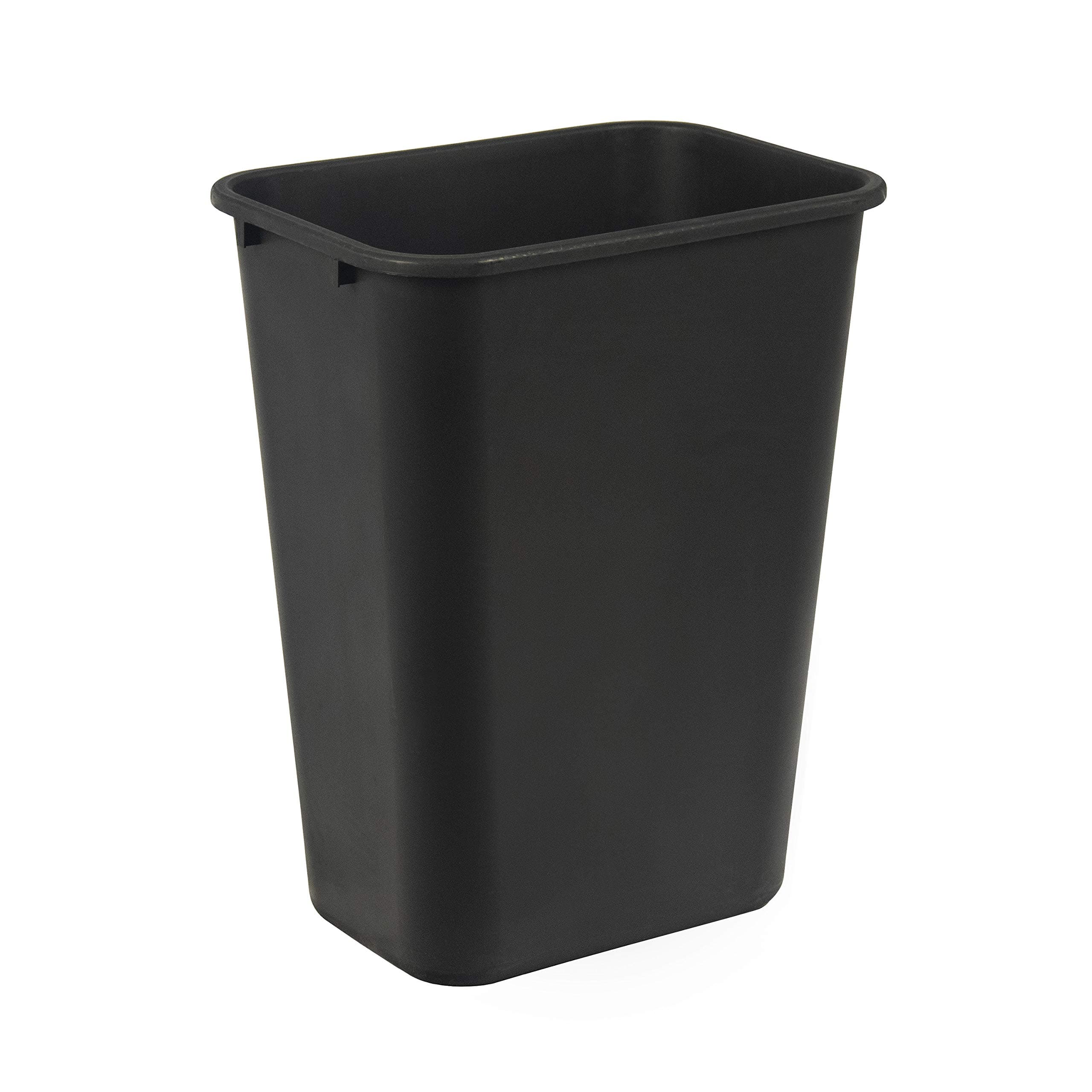 Amazon Basics Rectangular Commercial Office Wastebasket, Easy to Clean, Space-Saving, 10 Gallon, Black