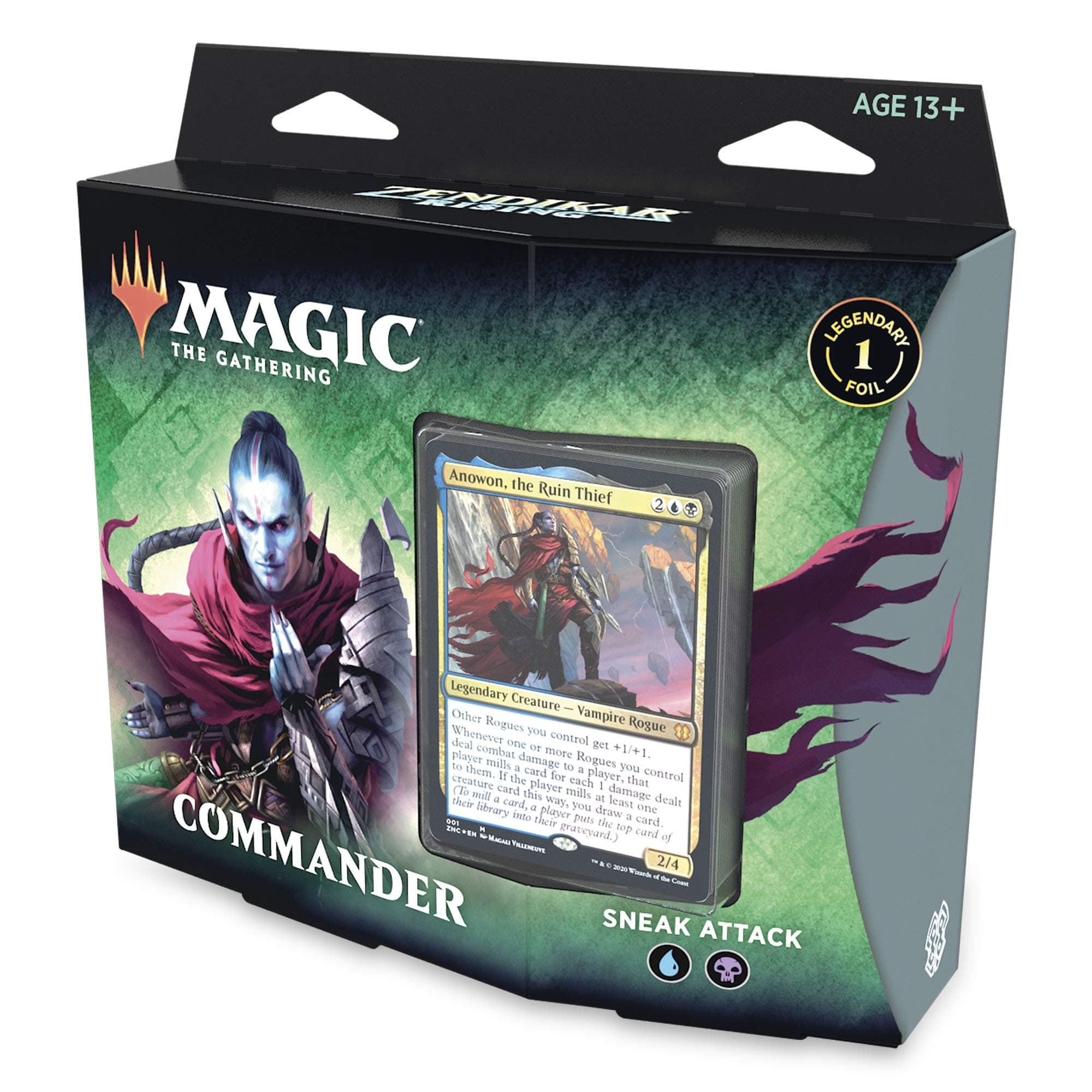 Zendikar Rising Commander Deck – Sneak Attack | 100 Card Ready-to-Play Deck | 1 Foil Commander | Blue-Black