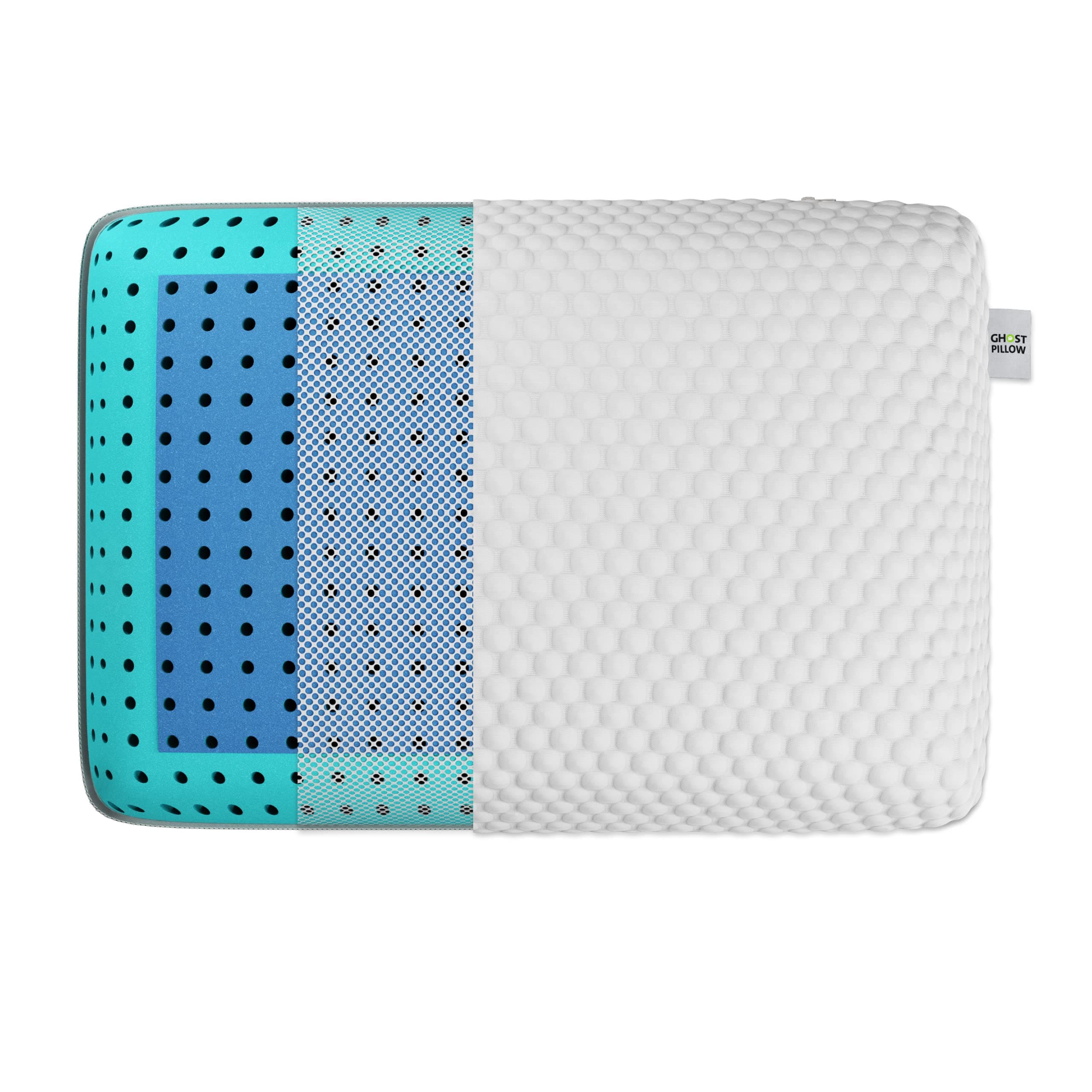 GhostBed Firm Cooling Memory Foam Pillows - Standard Size, Ventilated with Washable Cover - Ideal for Stomach, Back, and Side Sleepers - Premium Cooling, Firm