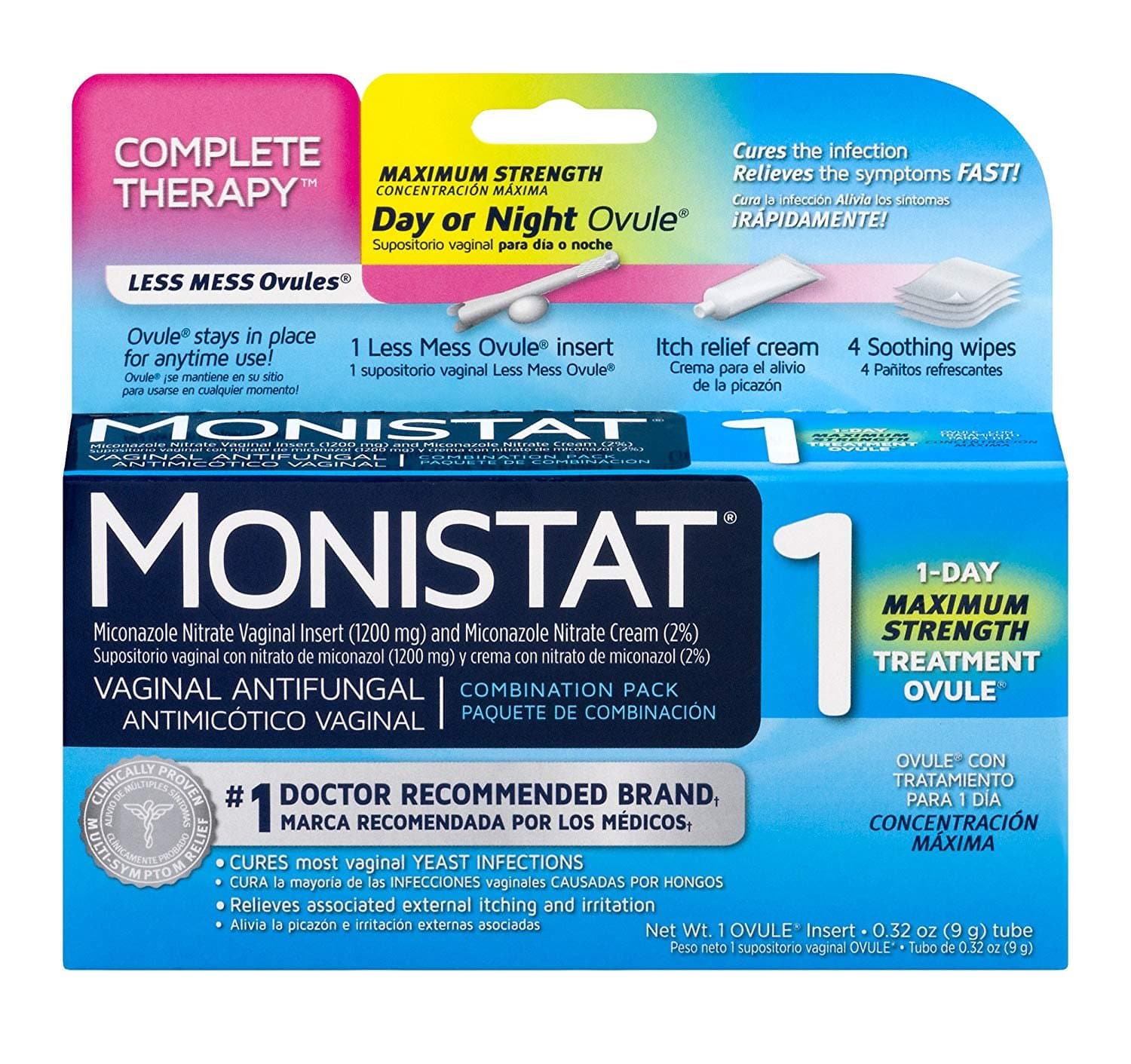 Monistat Combination Pack with 1-Ovule Insert with Applicator and External Cream
