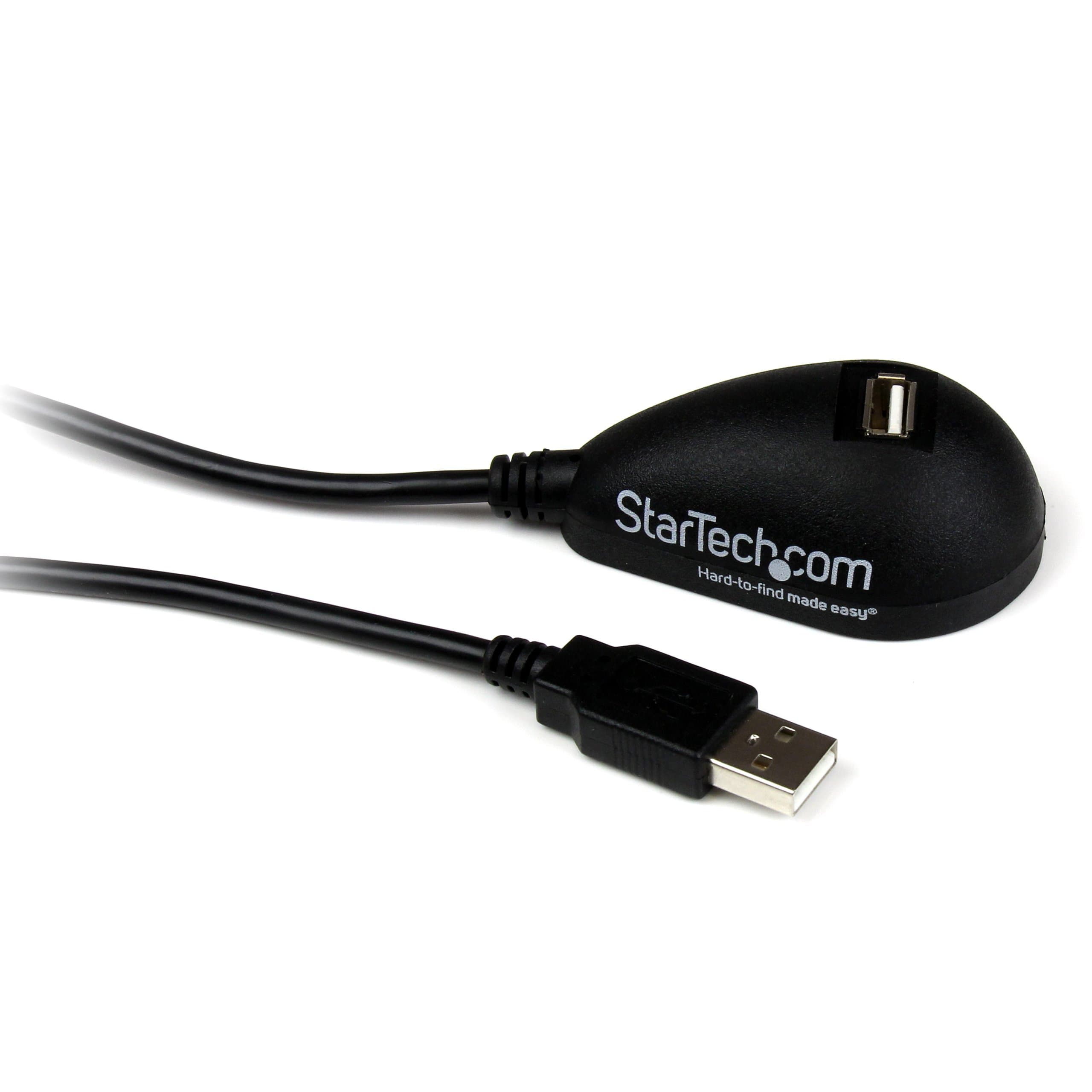 StarTech.com 5ft USB 2.0 Extension Cable - Male to Female - 5 ft USB A to A Extension cord for Laptop, Desktop, Tablet, Webcam & More (USBEXTAA5DSK) , Black