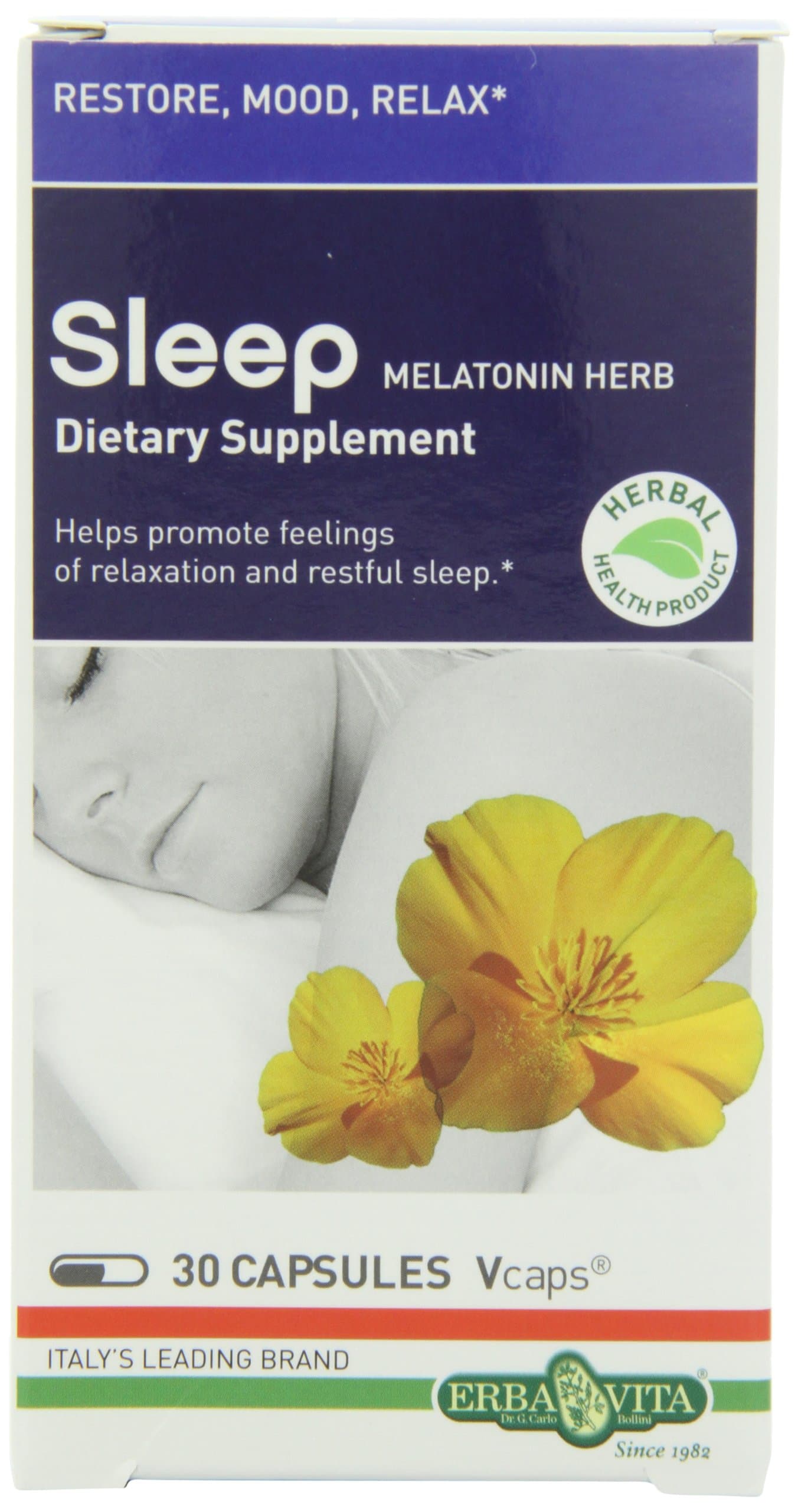 Erba Vita Sleep Supplements, 30 Count