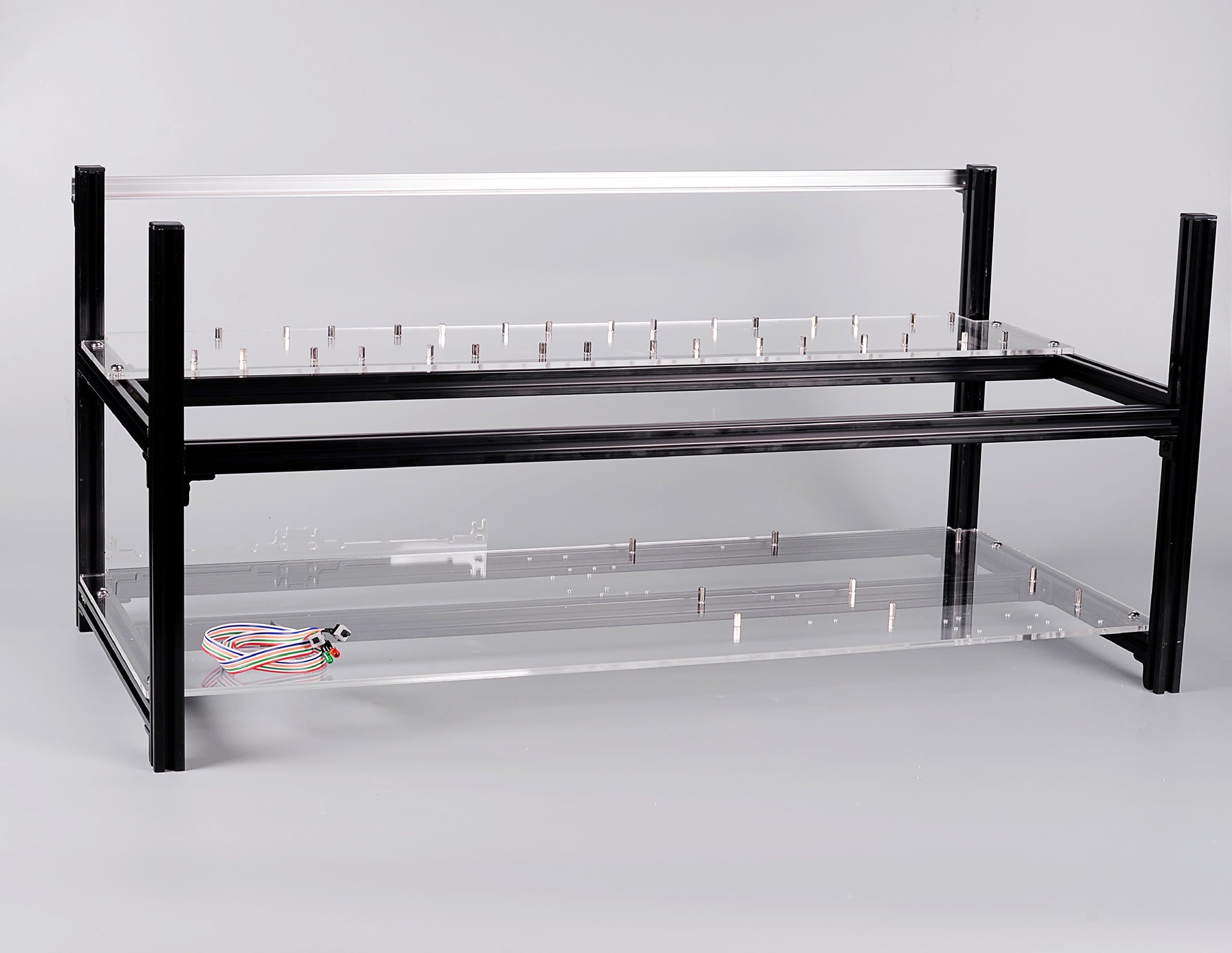 8 GPU Open Air Mining Case Rig Aluminum Stackable Computer ETH Frame Miner Rack Unassembled (Only Frame and Fan Brackets Included)