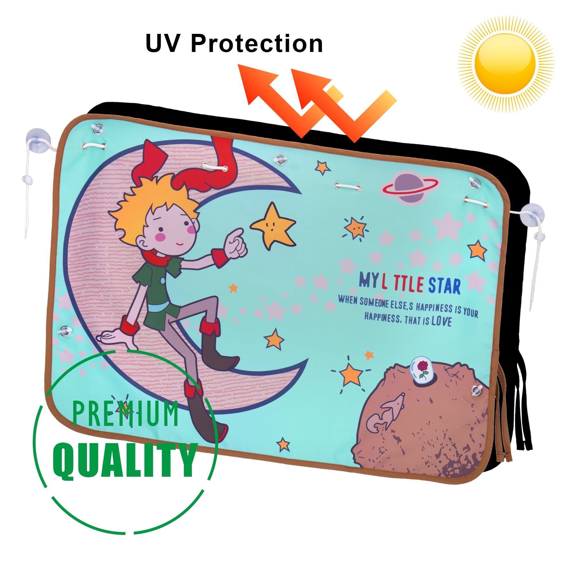Best Car Window Shade for Side and Rear Window - Protect Your Baby and Kids in the Back Seat from Sun Glare and Heat. (Little Star)