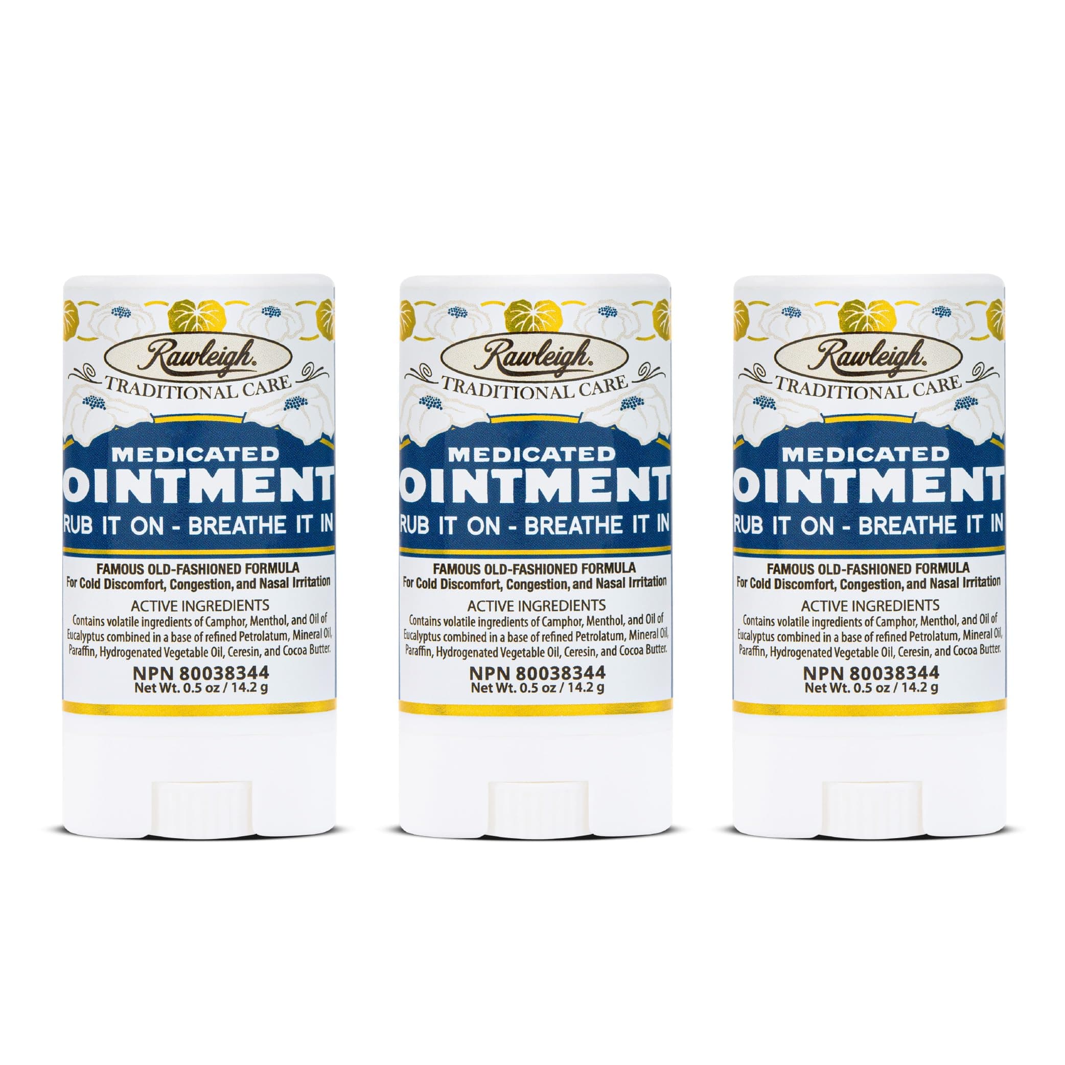 Rawleigh Medicated Ointment Stick 0.5 oz (14.2g) – Pack of 3