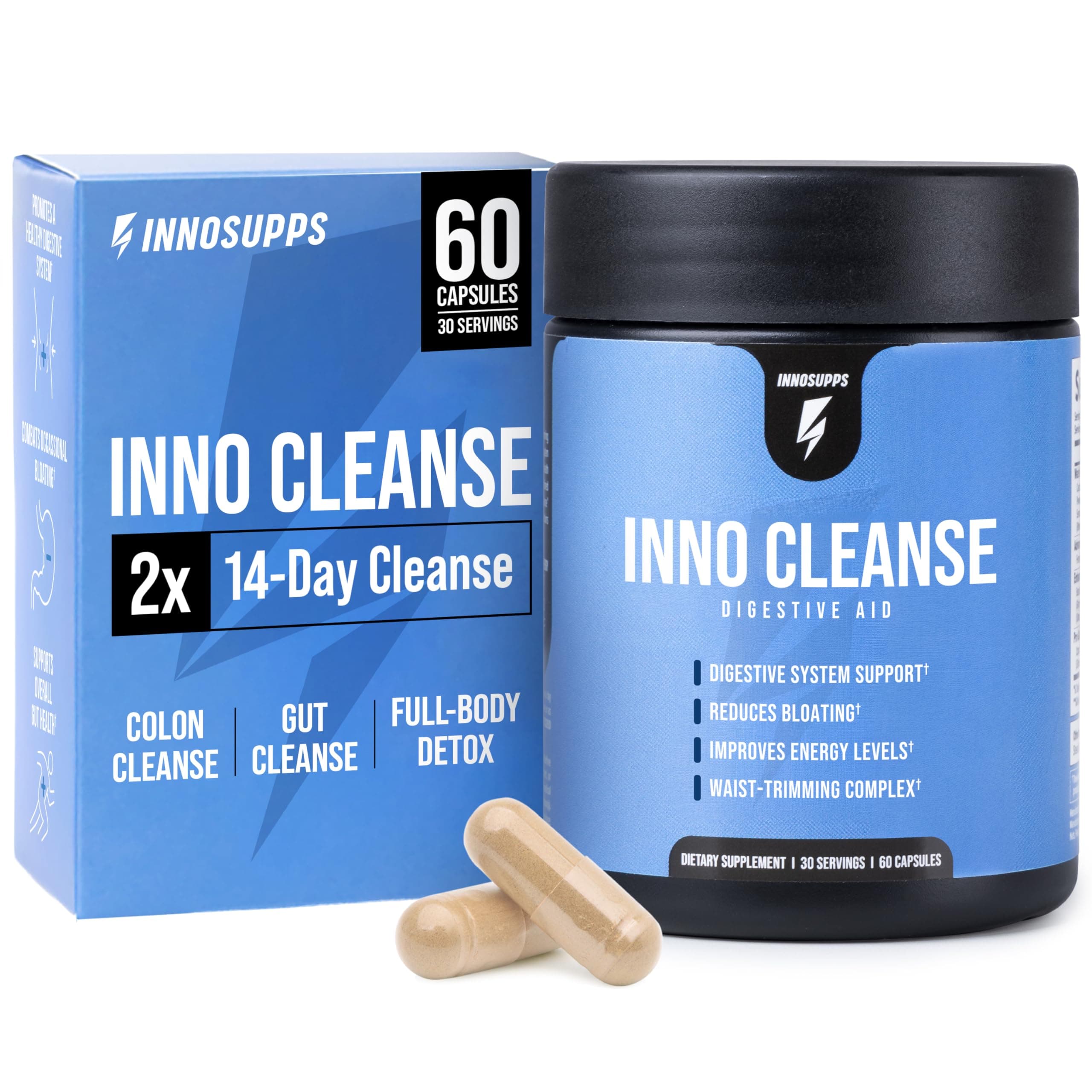 Inno Cleanse - Waist Trimming Complex | Digestive System Support & Aid | Reduced Bloating | Improves Energy Levels | Gluten Free, Vegan Friendly