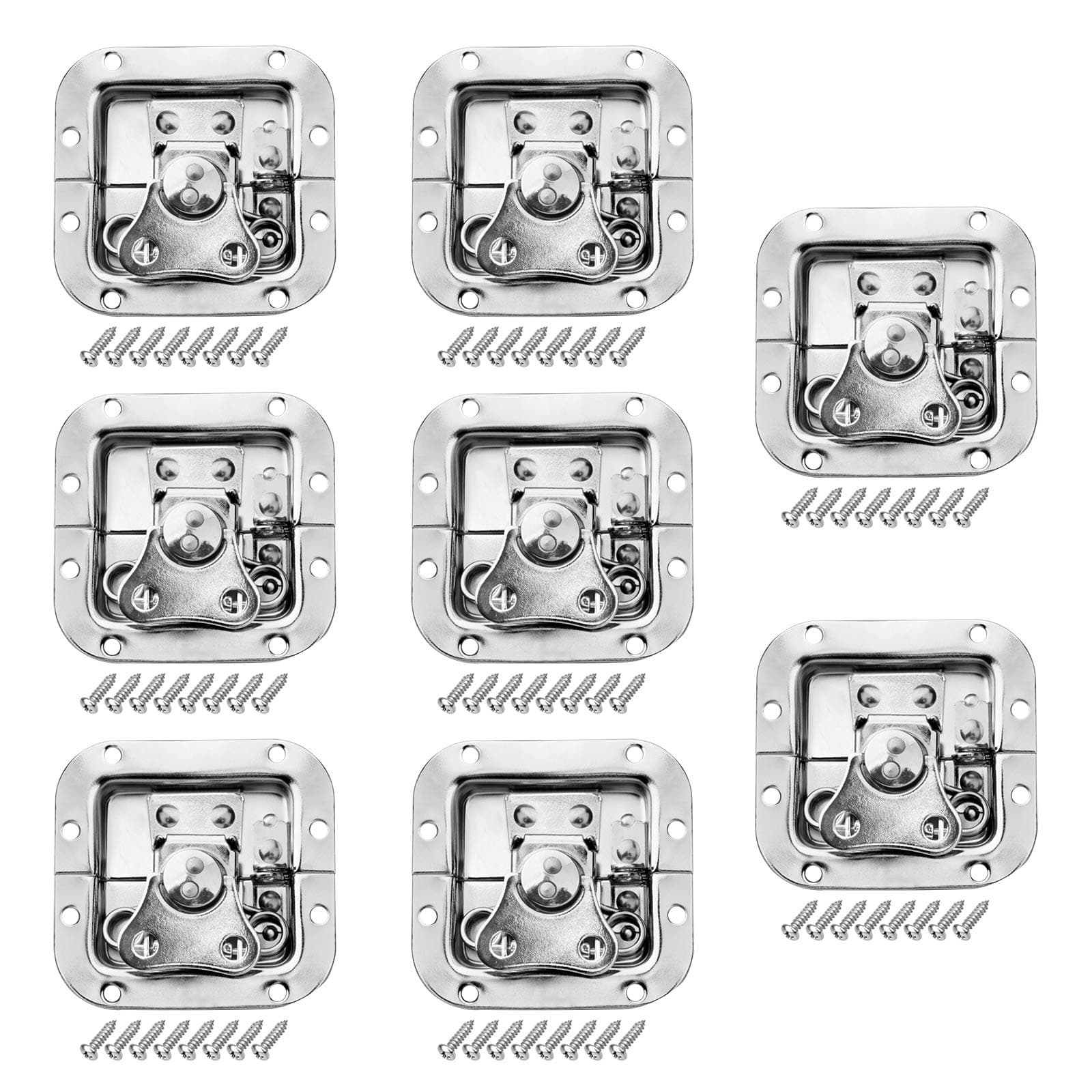 GBGS 8 Pack Recessed Road Case Latch,Spring Loaded Butterfly Twist Latch for Flight Case,PA DJ Rack Equipment,3-1/8"x 3"