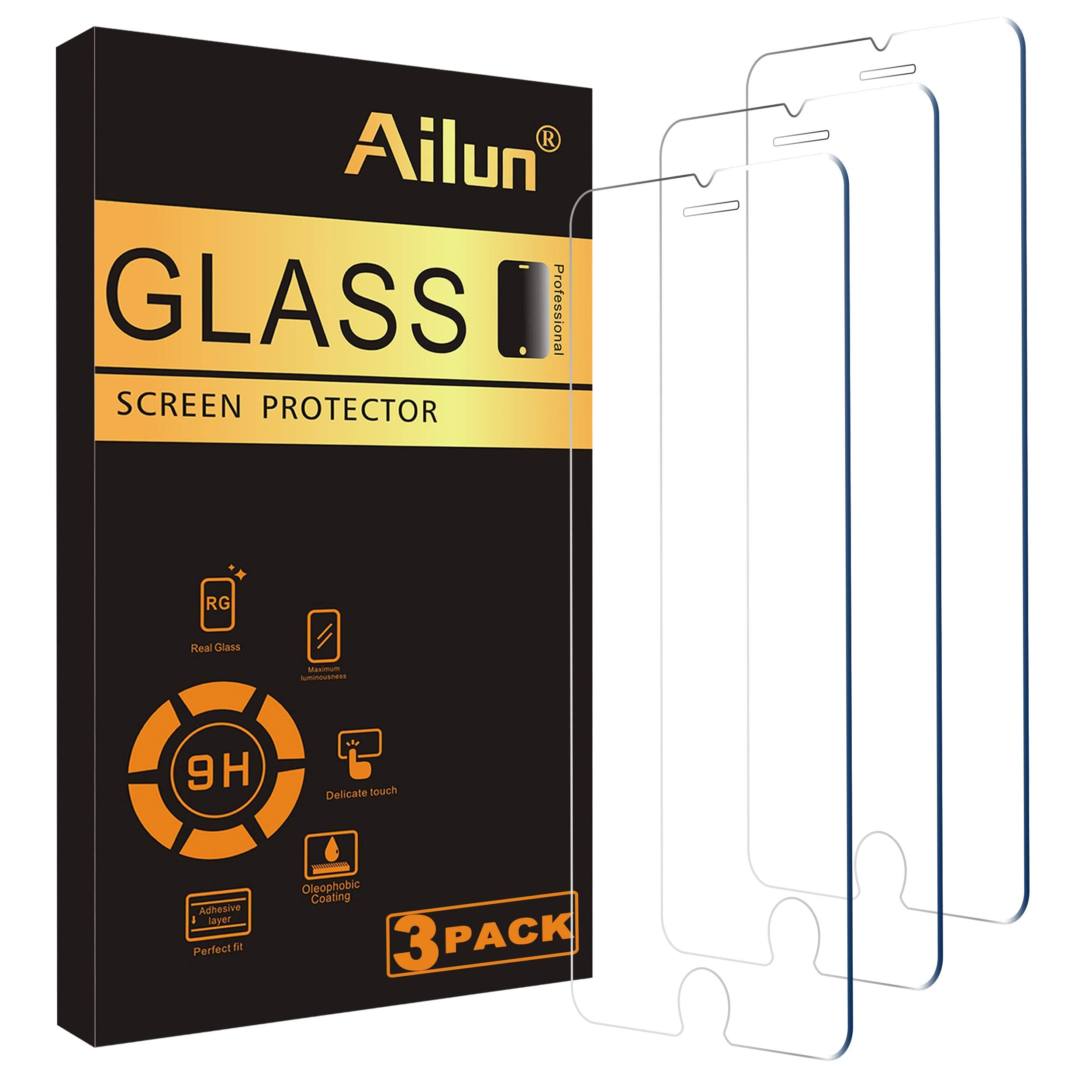 Ailun Screen Protector for iPhone SE 2020 2nd/2022 3rd Generation, 4.7-Inch Tempered Glass 0.25mm Case Friendly 3 Pack Clear
