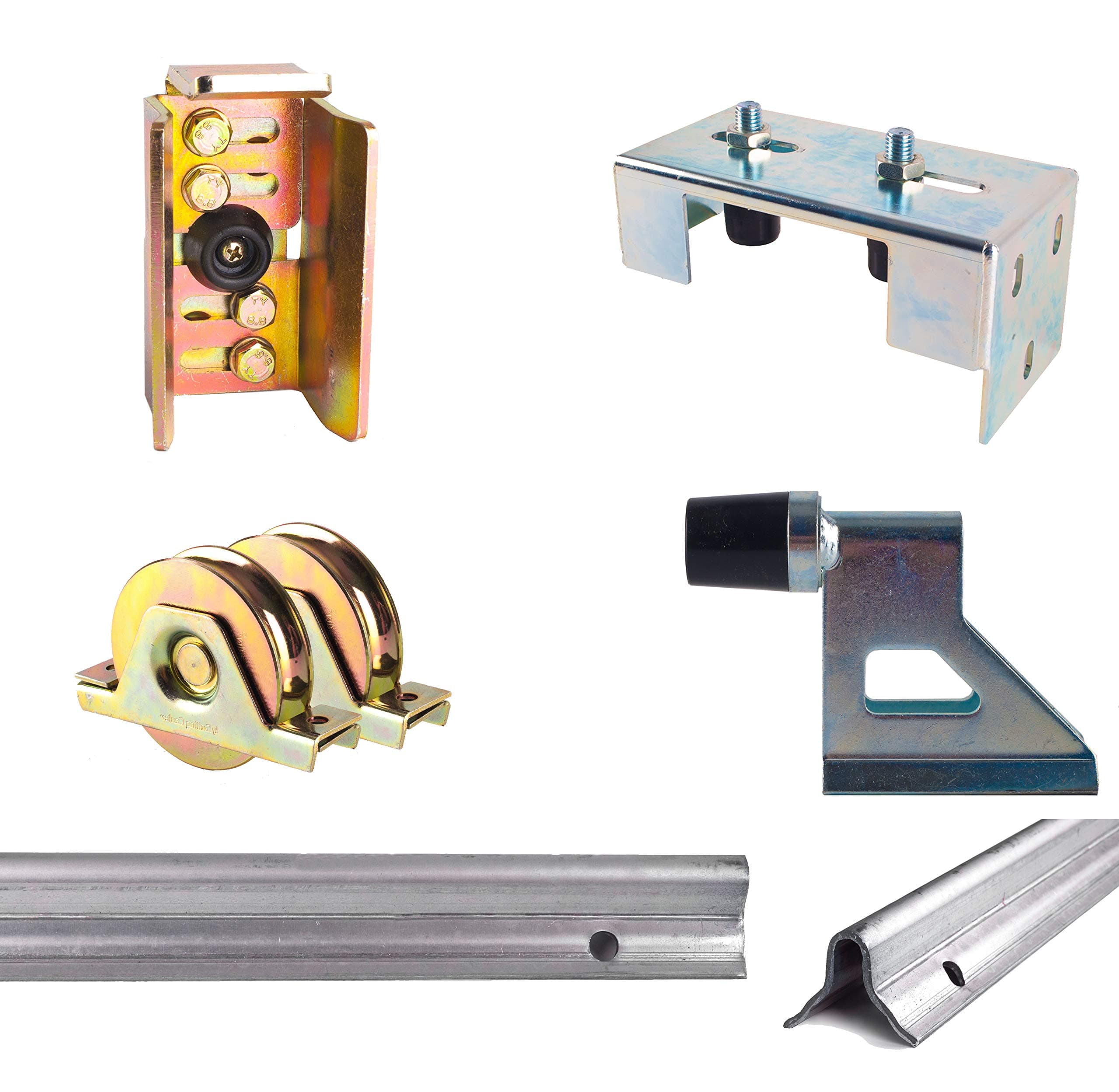 Concrete in Sliding Gate Kits, Contains"Ibbi" Rails, Keep, Wheels, Support Guide All Basic Hardware (Up to 1.8m)