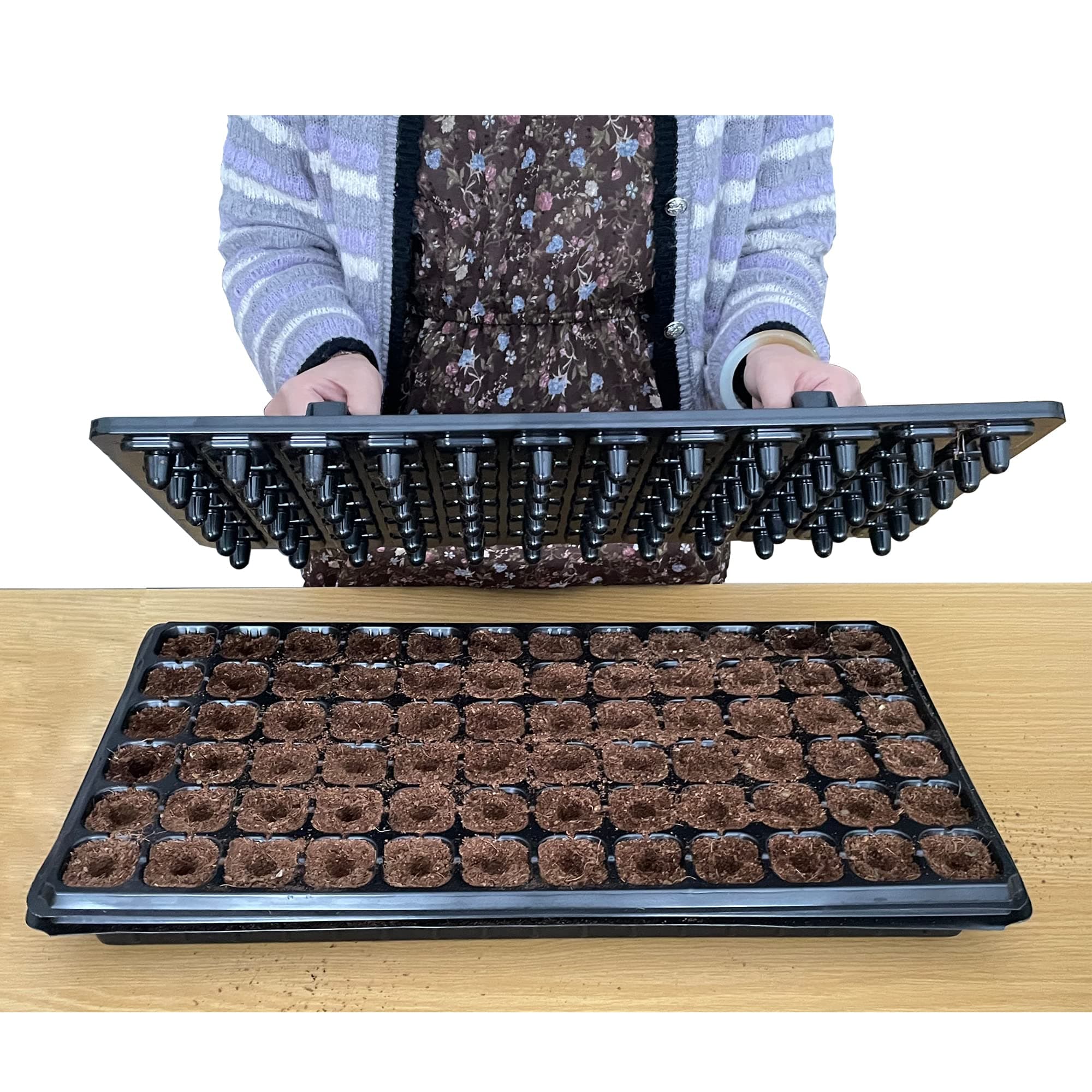 72-Hole Seed Tray Dibber – Plastic Soil Digger and Seed Spacer for Planting Seeds and Bulbs, Seedling Tray Soil Garden Tool, Gift for Gardener.