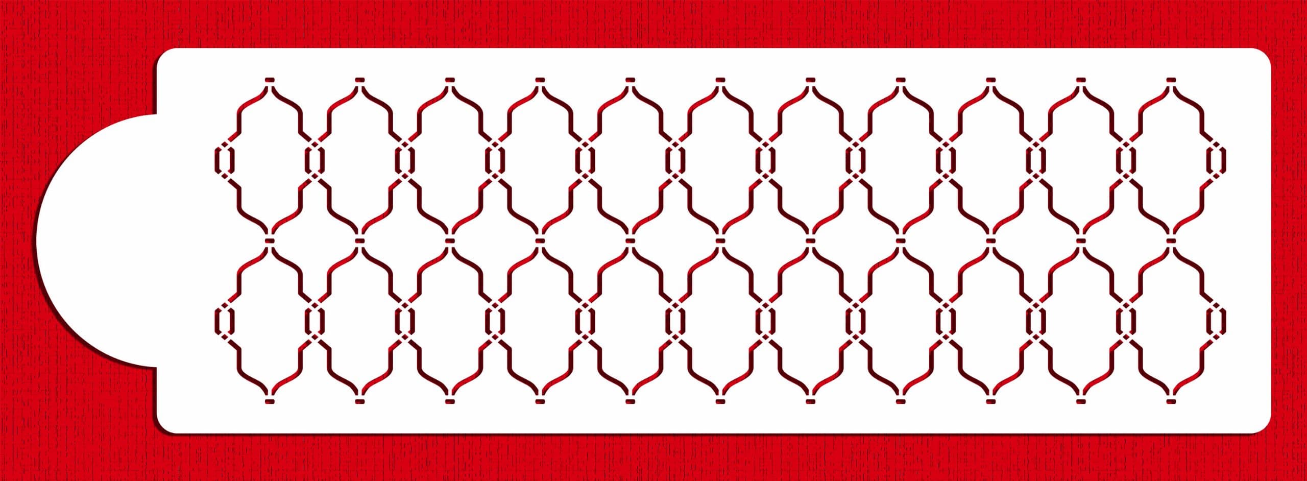 Designer Stencils Moroccan Tile Cake Stencil Side, Beige/semi-transparent