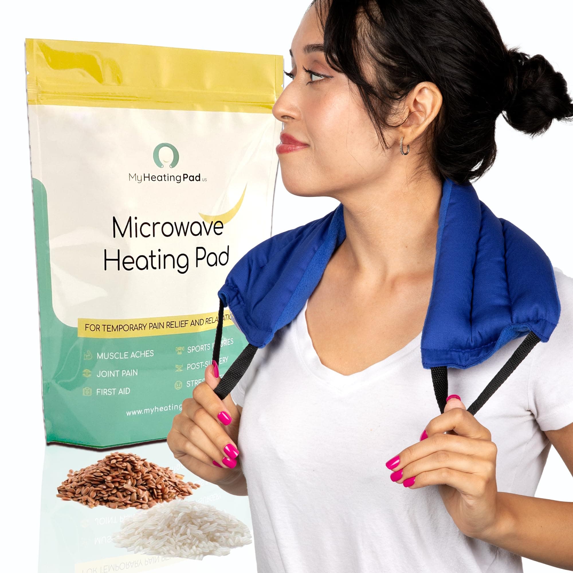 My Heating Pad - Microwavable Heating Pad for Neck and Shoulder - Moist Heat Pack for Muscles and Joints, Reusable Heating pad, Portable Heating pad, Menstrual Heating pad - 1 Heat Pack Blue