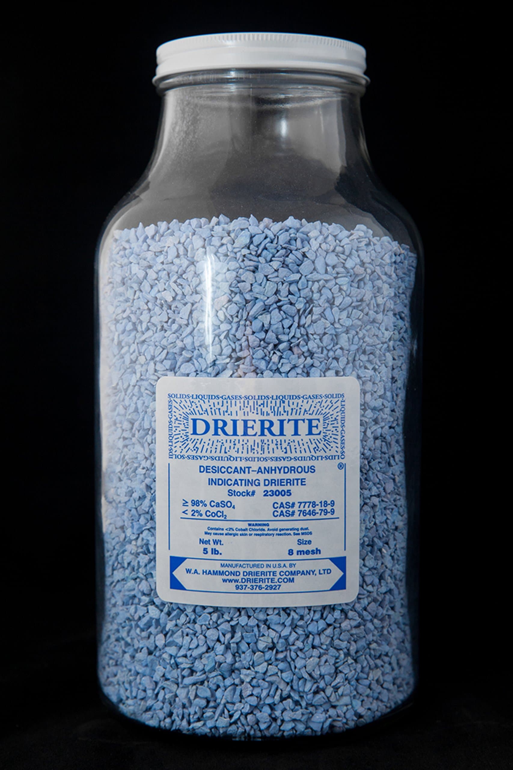 DRIERITE, 8 Mesh, Indicating Desiccant (Sold by Each - 5lb Bottle)