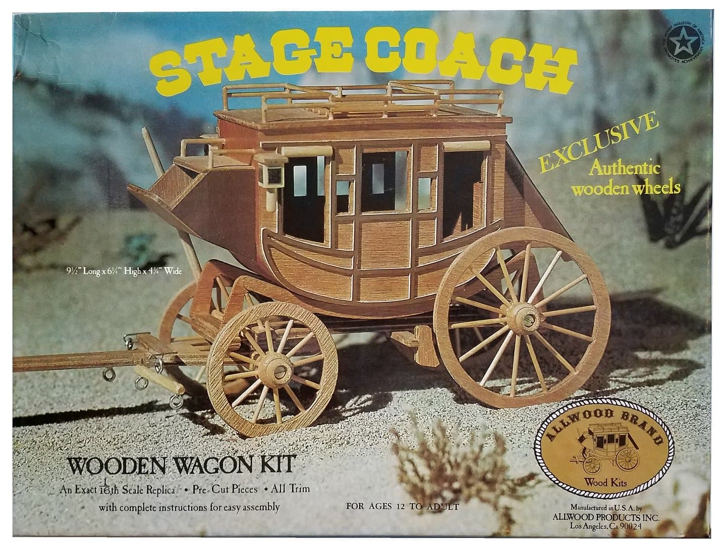 Stage Coach - A Pre-Cut Wooden Wagon Kit (1977 Vintage)