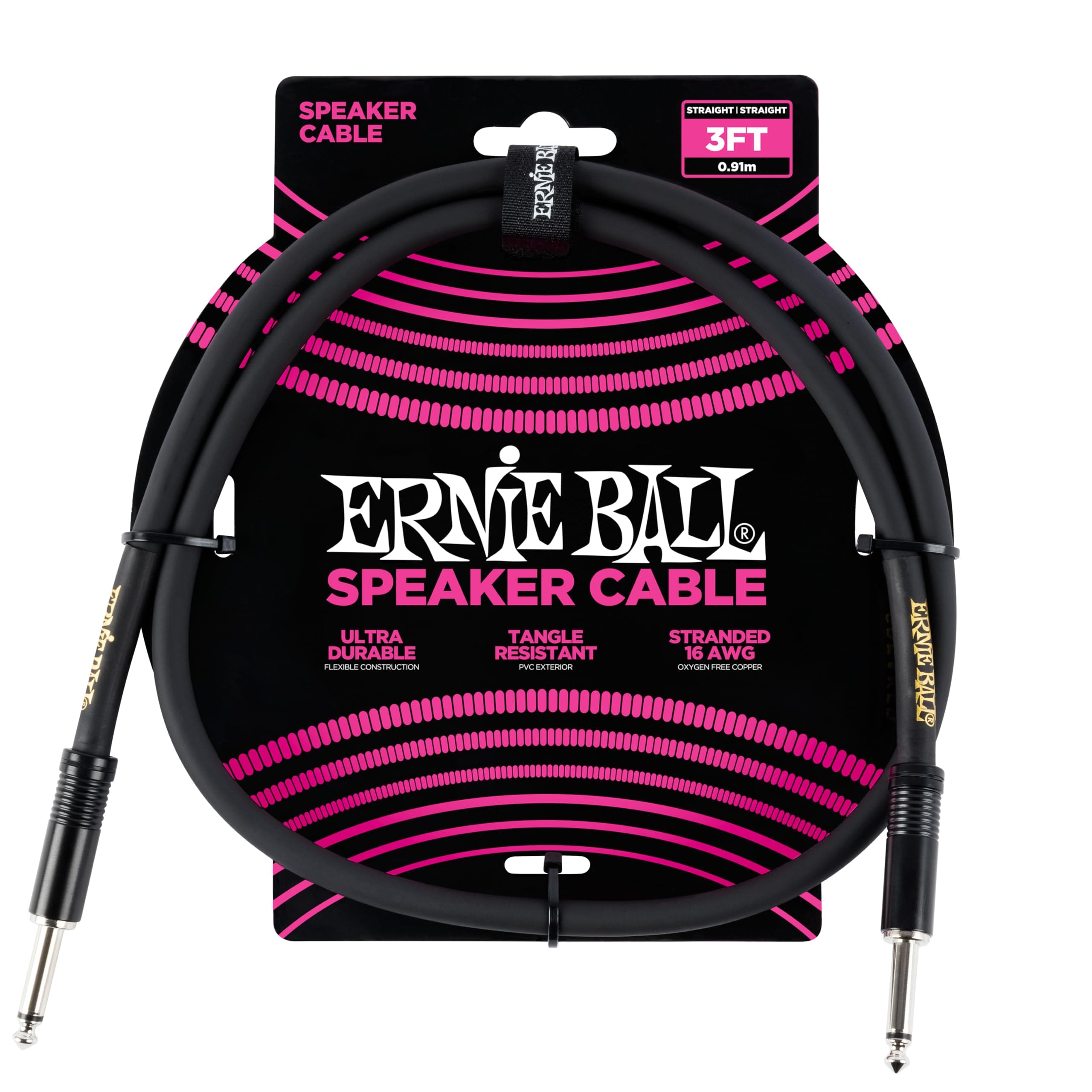 Ernie Ball 3 ft Straight / Straight Speaker Cable