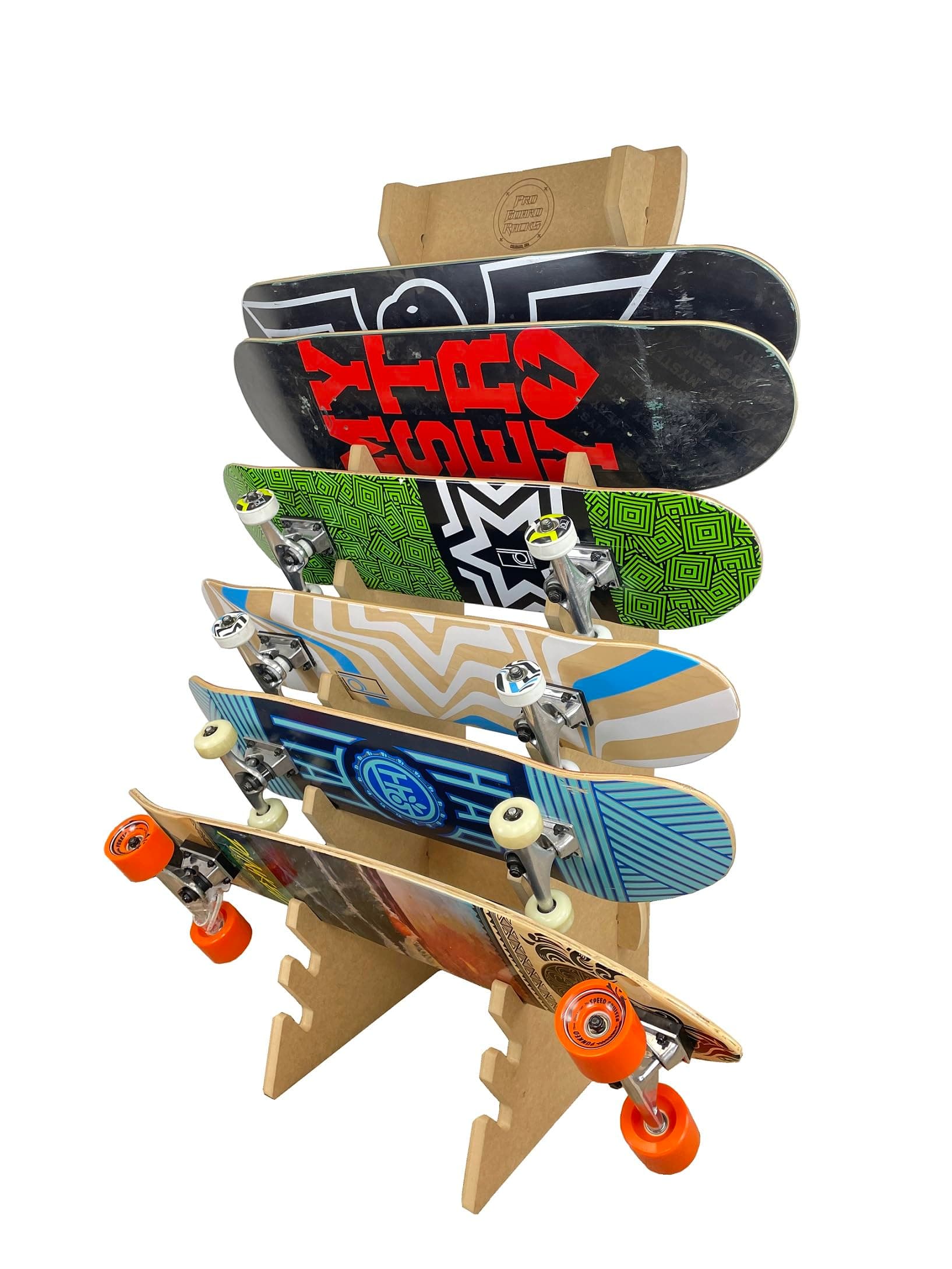 Skateboard Longboard Snowboard Floor Display Rack (The Deckhand)