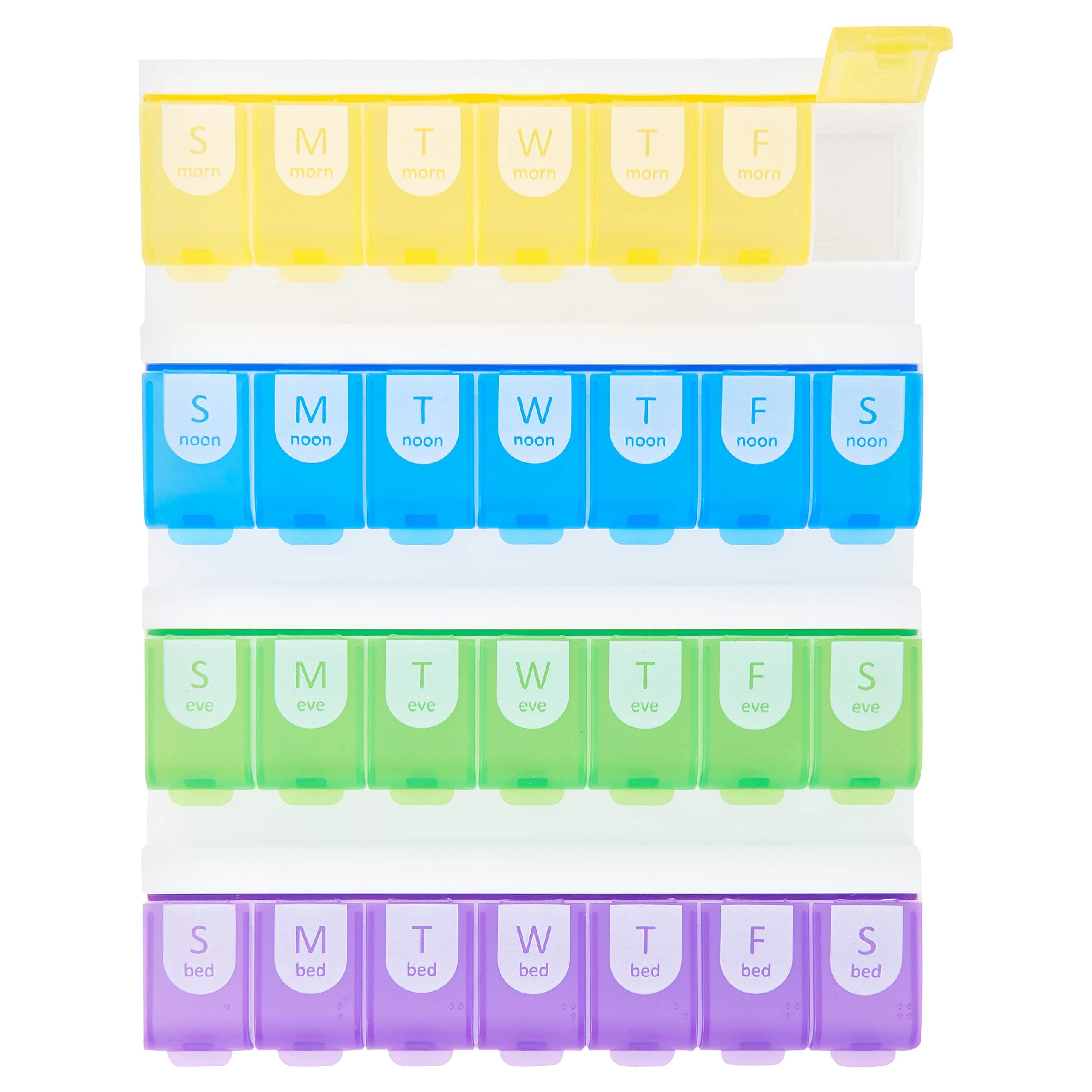 Rite Aid Weekly Pill Organizer, 4 Times a Day - 1 Count | Daily Pill Organizer for Medicine, Vitamins, Supplements | Pill Box