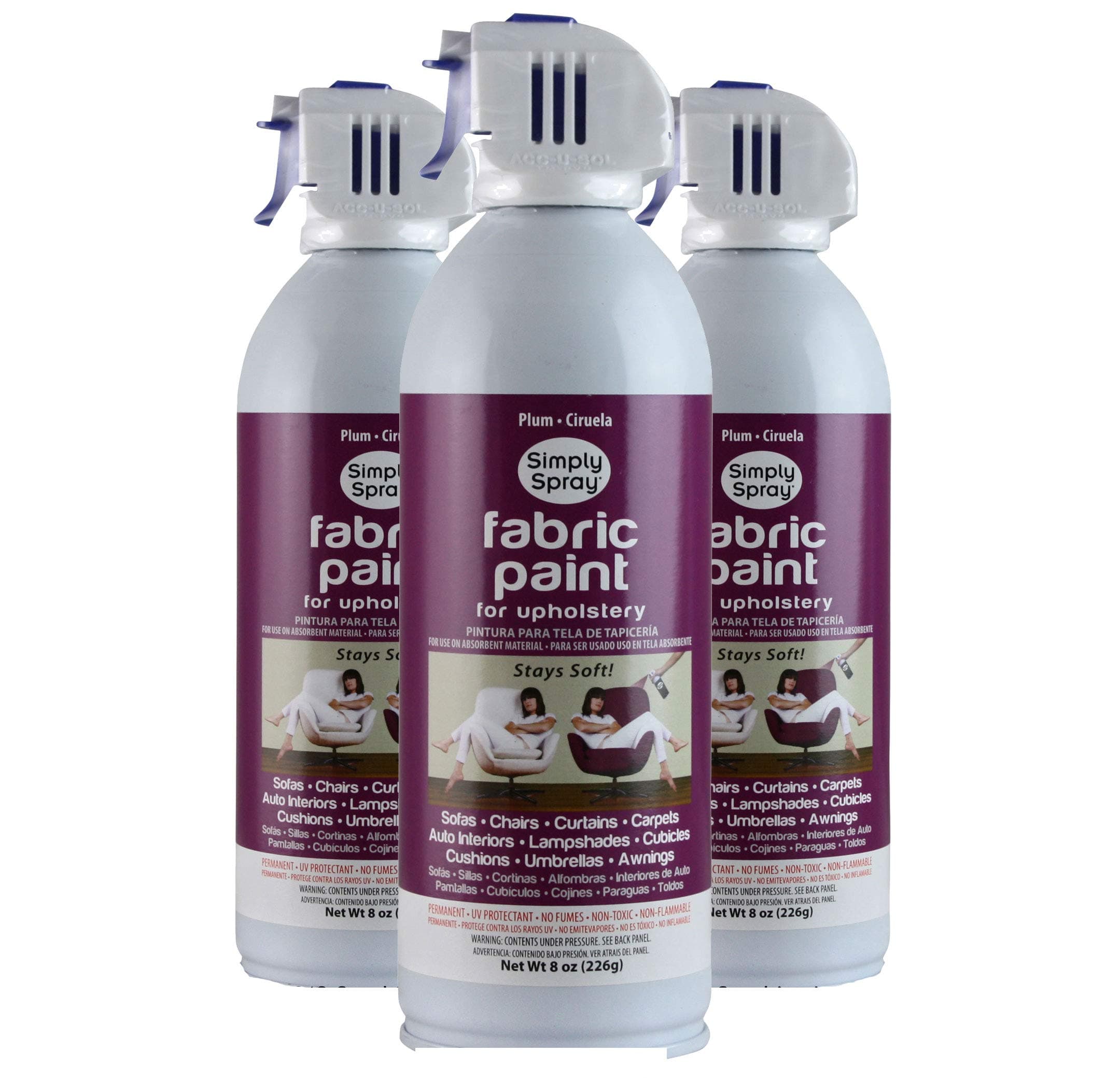 Upholstery Fabric Spray Paint 3 PK Plum