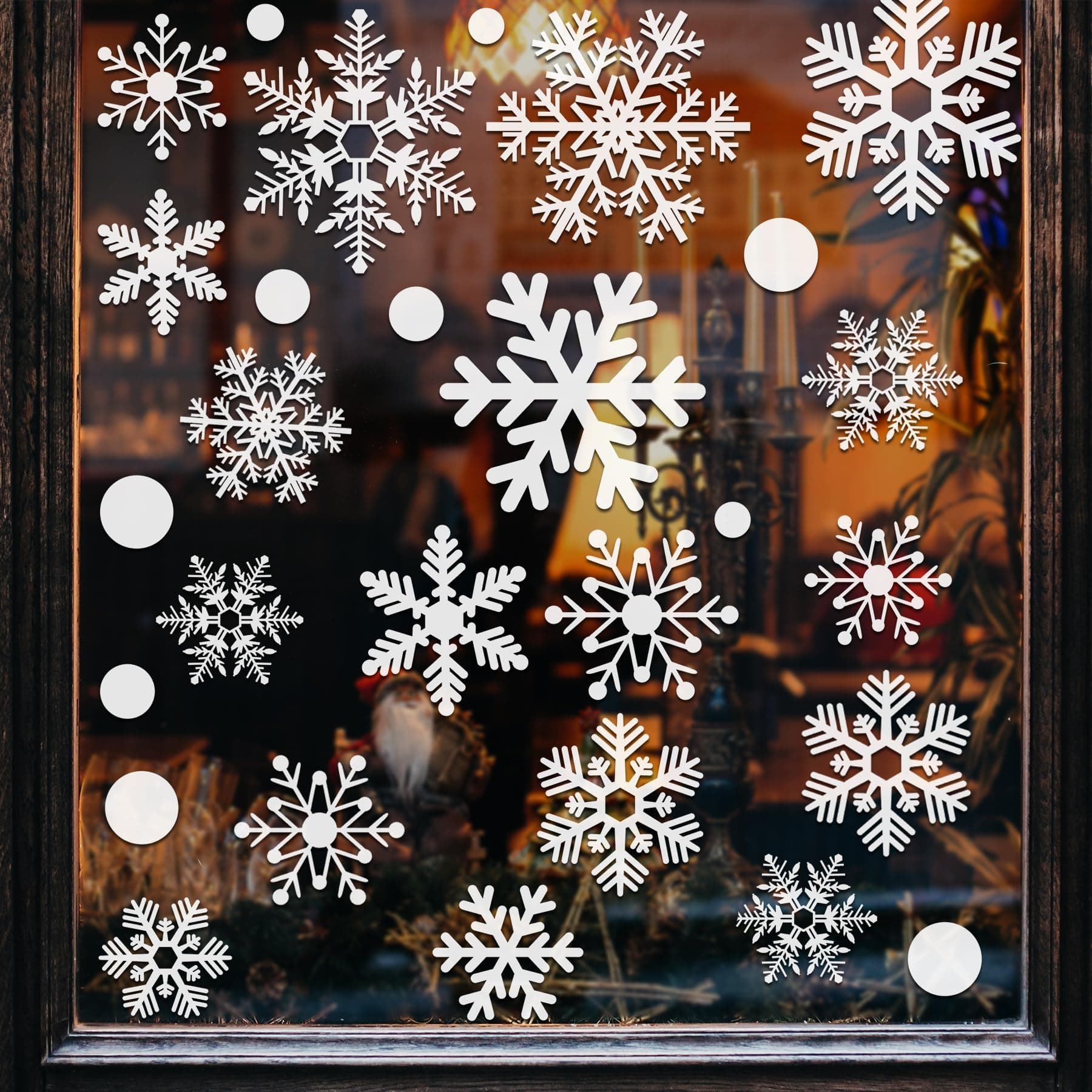 321pcs Christmas Window Decals - 9 Sheets of Snowflakes, Winter & Holiday Designs for Glass Windows