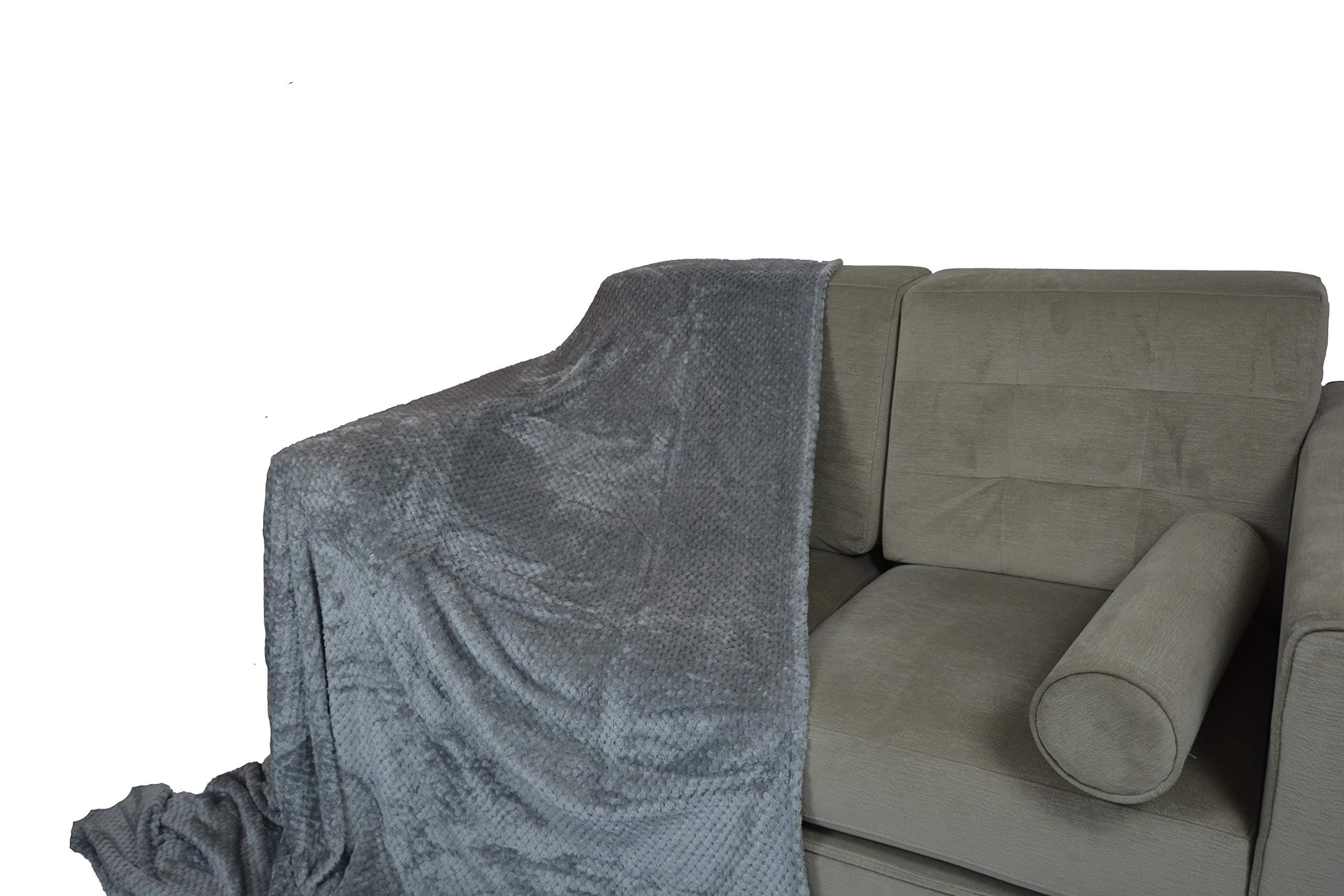 Waffle Honeycomb Blanket/Throw (Double 150 x 200, Silver)