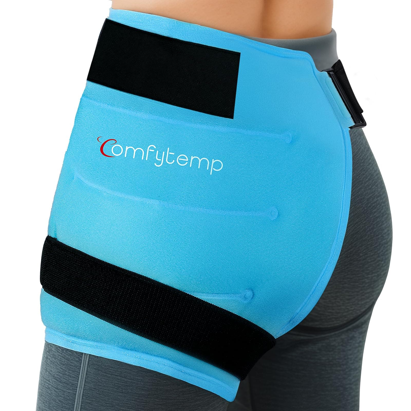 Comfytemp Hip Ice Pack Wrap for Sciatica, Hip Replacement Kit, Reusable Gel Ice Pack for Injuries, Pain Relief, Cold Compress Surgery Recovery Items Physical Therapy for Men Women (S/M)