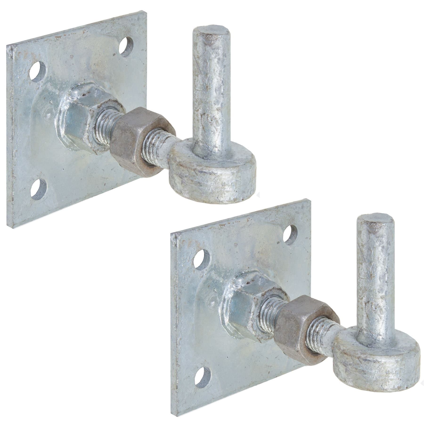 Pair of 19mm Adjustable Hook On Plate Gate Hinges