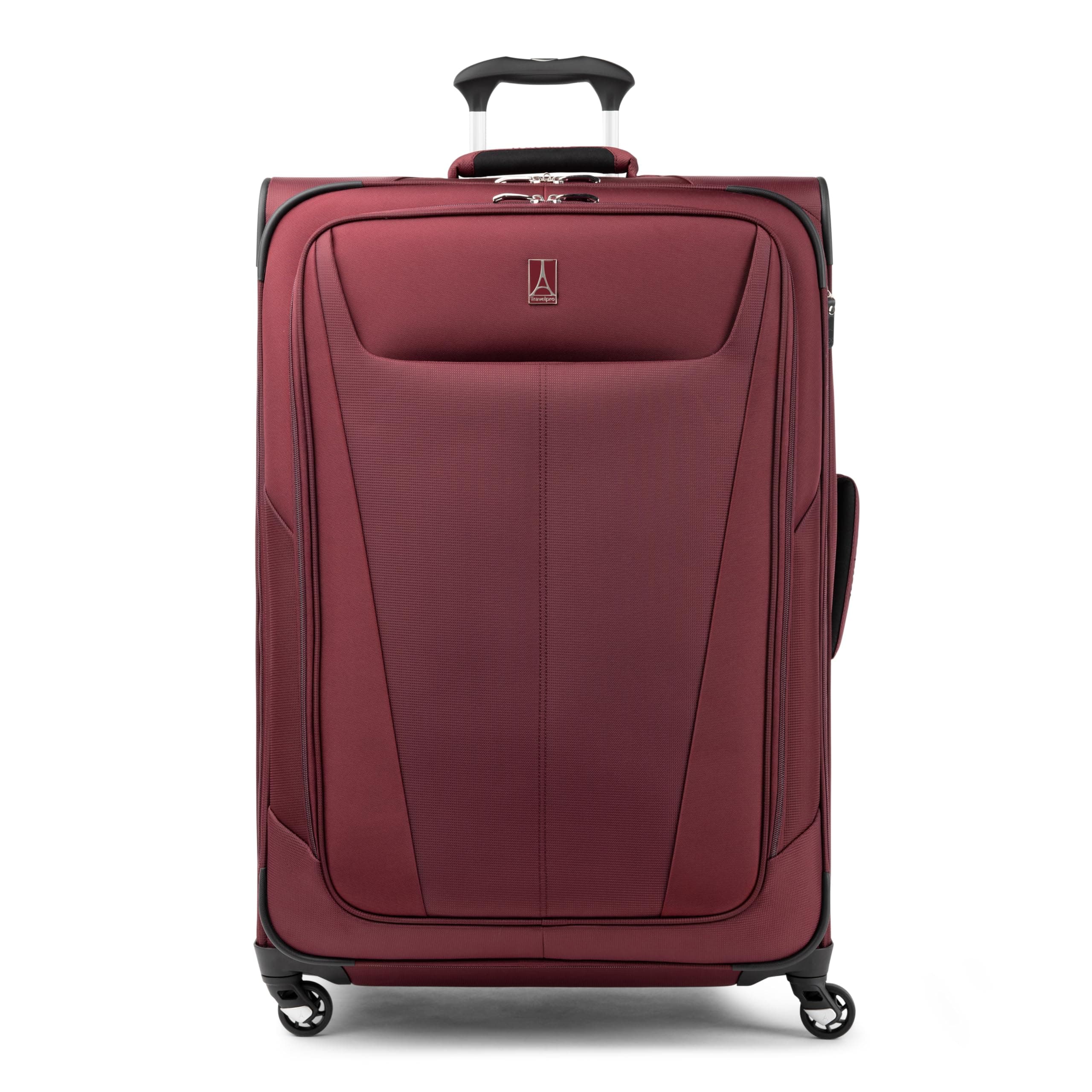 Travelpro Maxlite 5 Softside Expandable Luggage with 4 Spinner Wheels, Lightweight Suitcase, Men and Women, Burgundy, Checked-Large 29-Inch