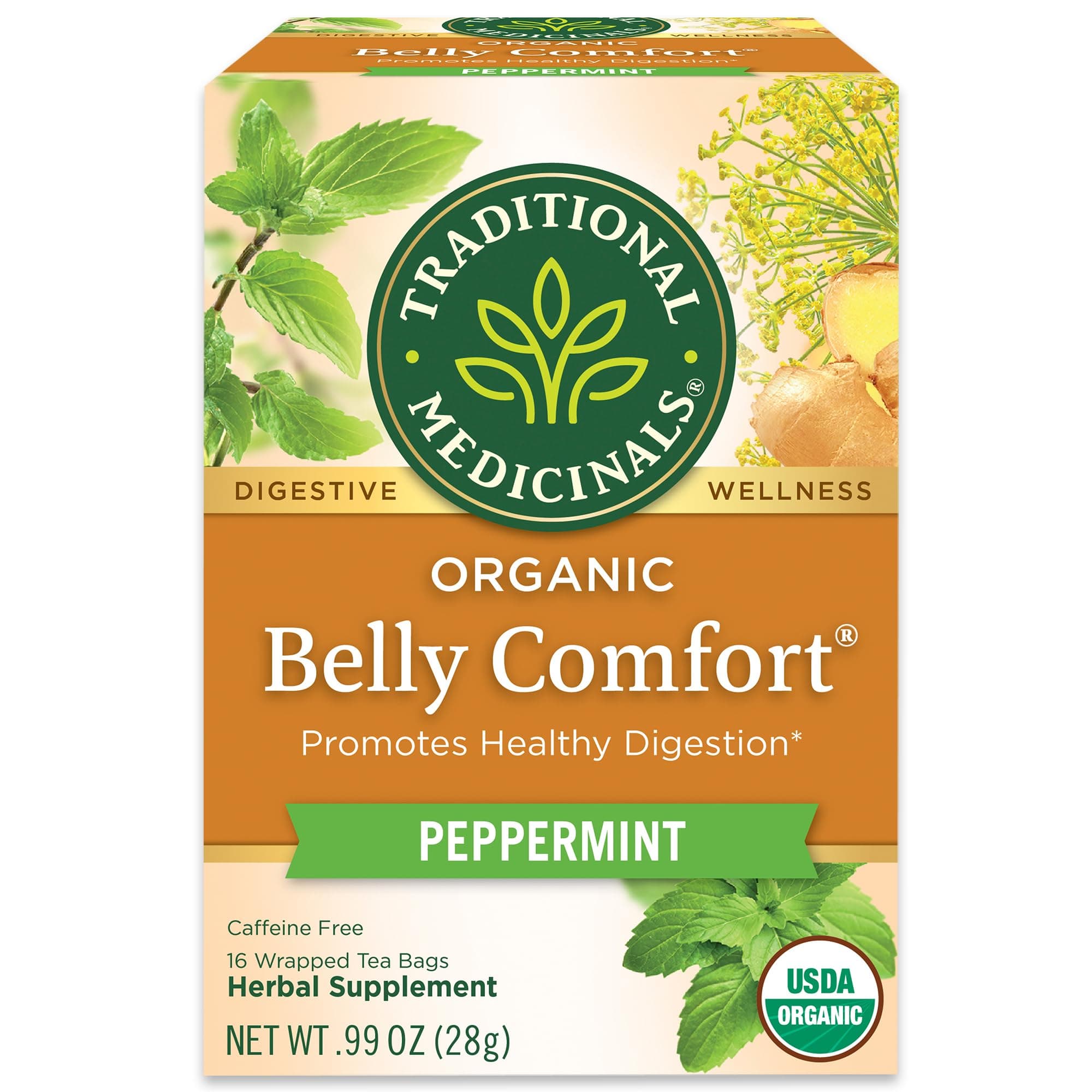 – TRADITIONAL MEDICINALS Tea Belly Comfort Peppermint, 16 Ct
