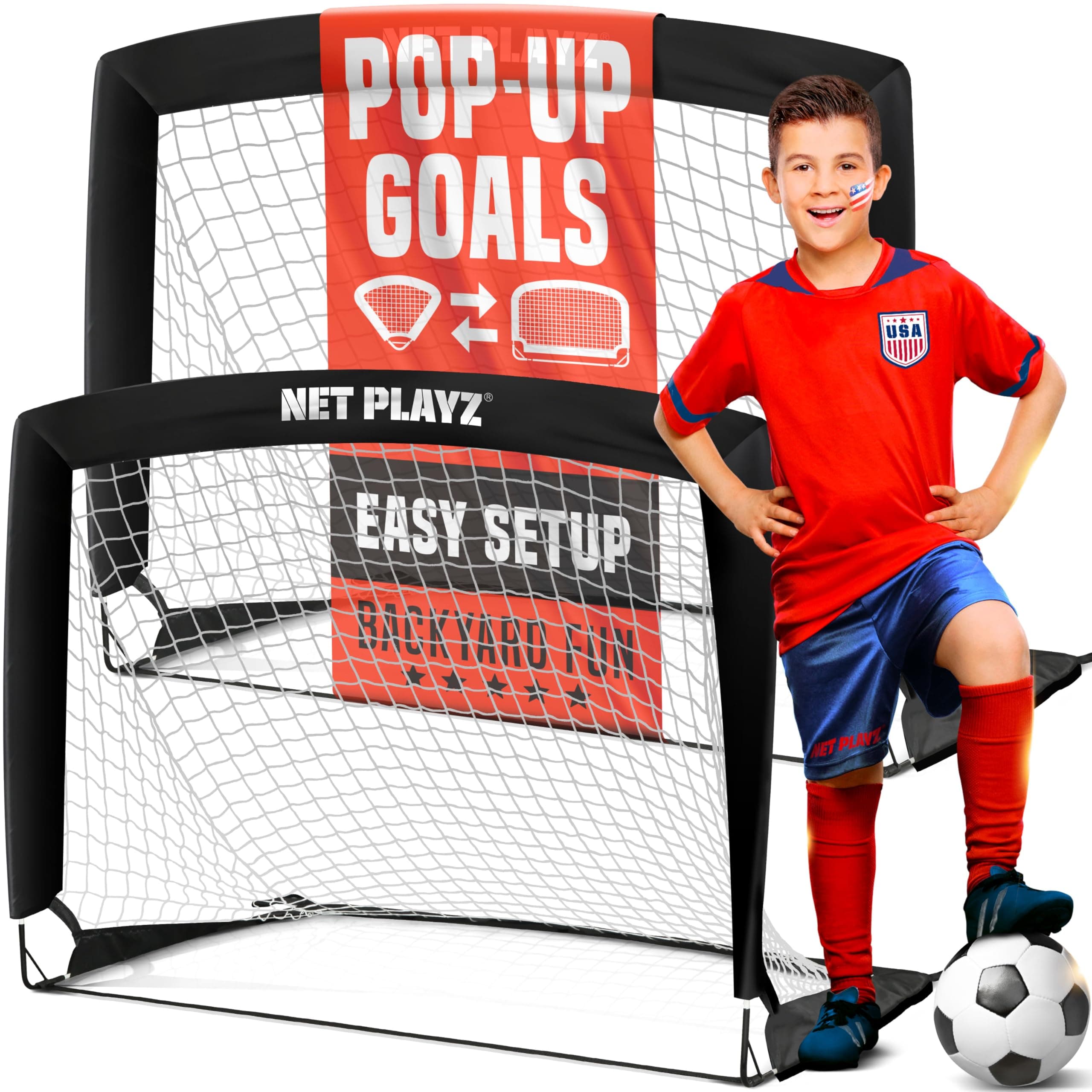 4ftx3ft Easy Fold-Up Portable Training Soccer Goal