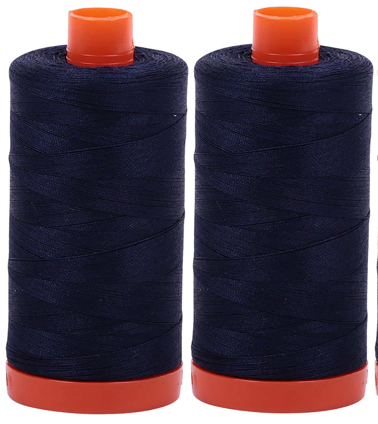 Aurifil Mako 50wt Thread 2 Large Spools: Very Dark Navy (2785x2)