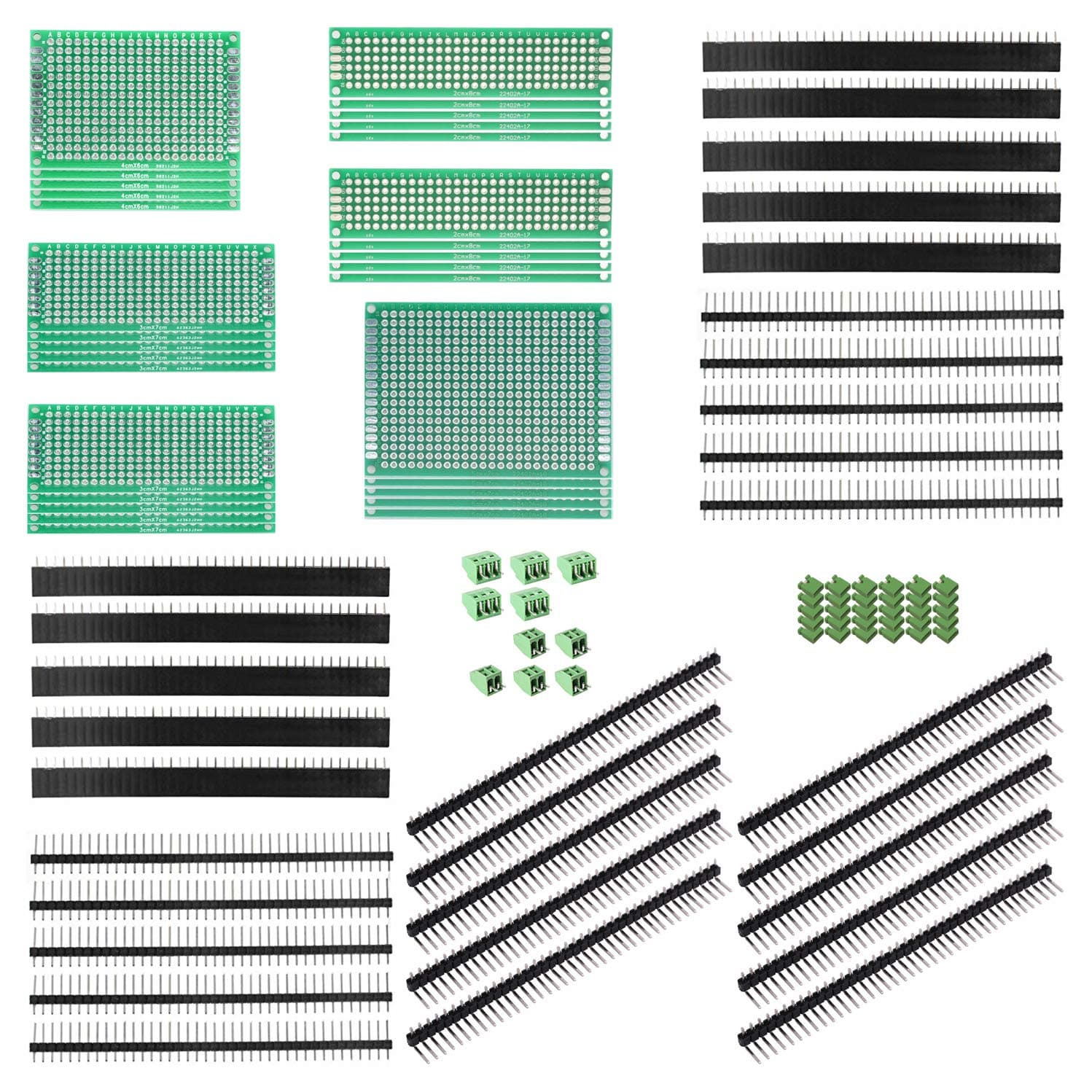 ALLDREI 100 Pcs Double Sided PCB Board Prototype Kit for DIY Soldering Compatible with Arduino Kits