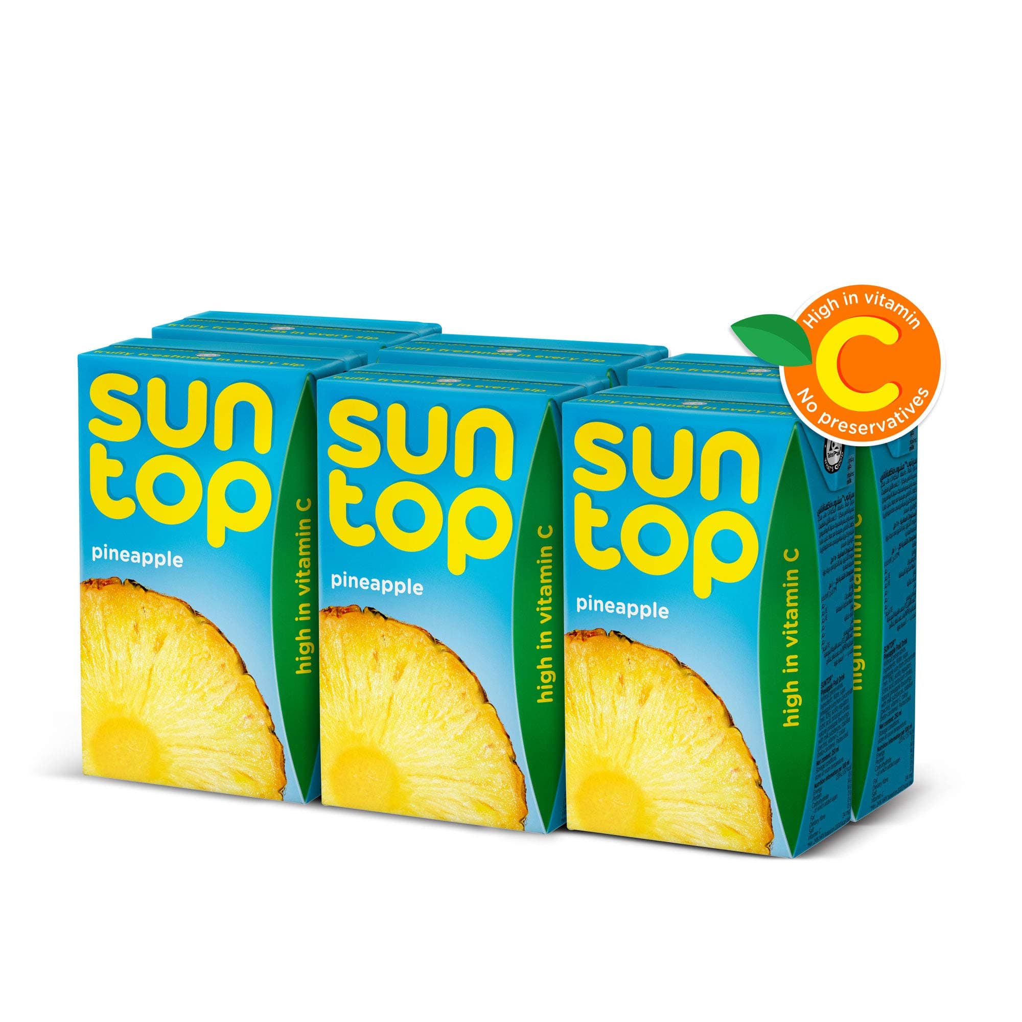 SUNTOP Pineapple Juice, 6 x 250 ml