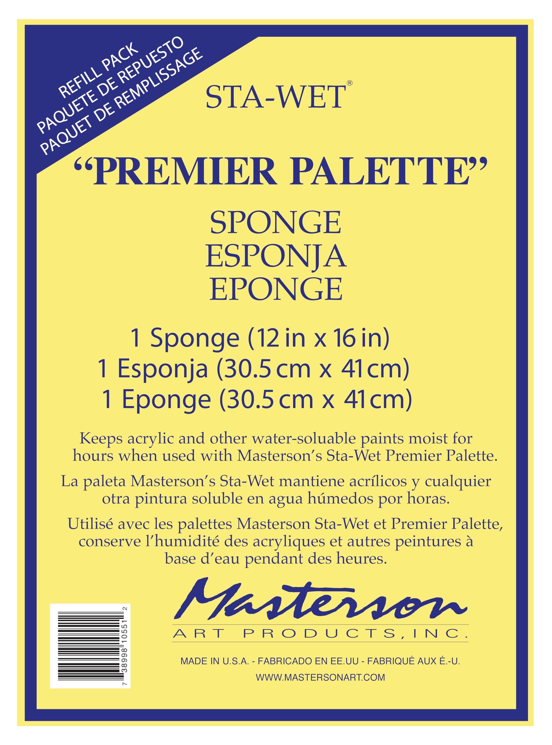 Sta-Wet Premier Palette Sponge Refill 1 Pack
